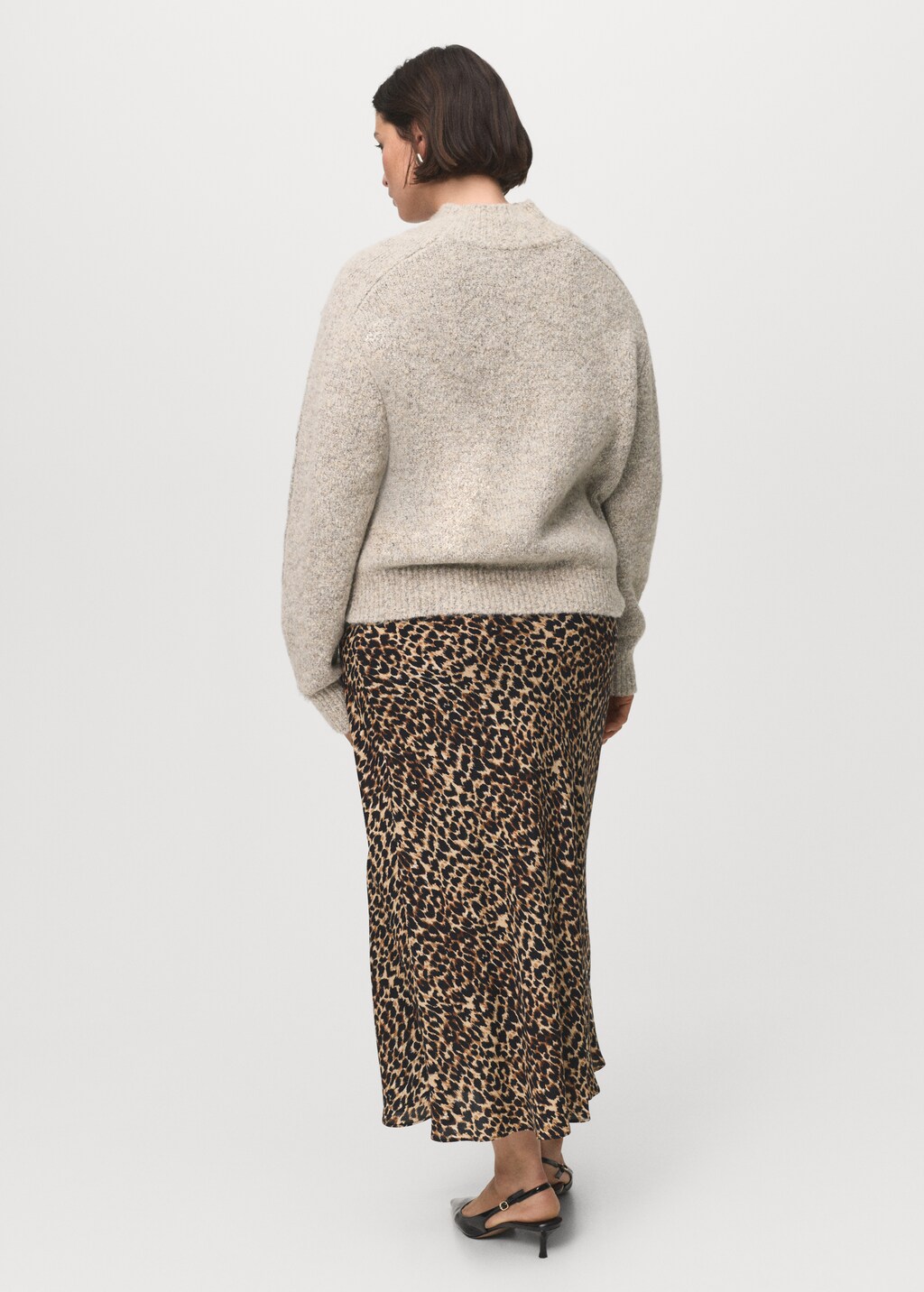Mango Leopard midi skirt