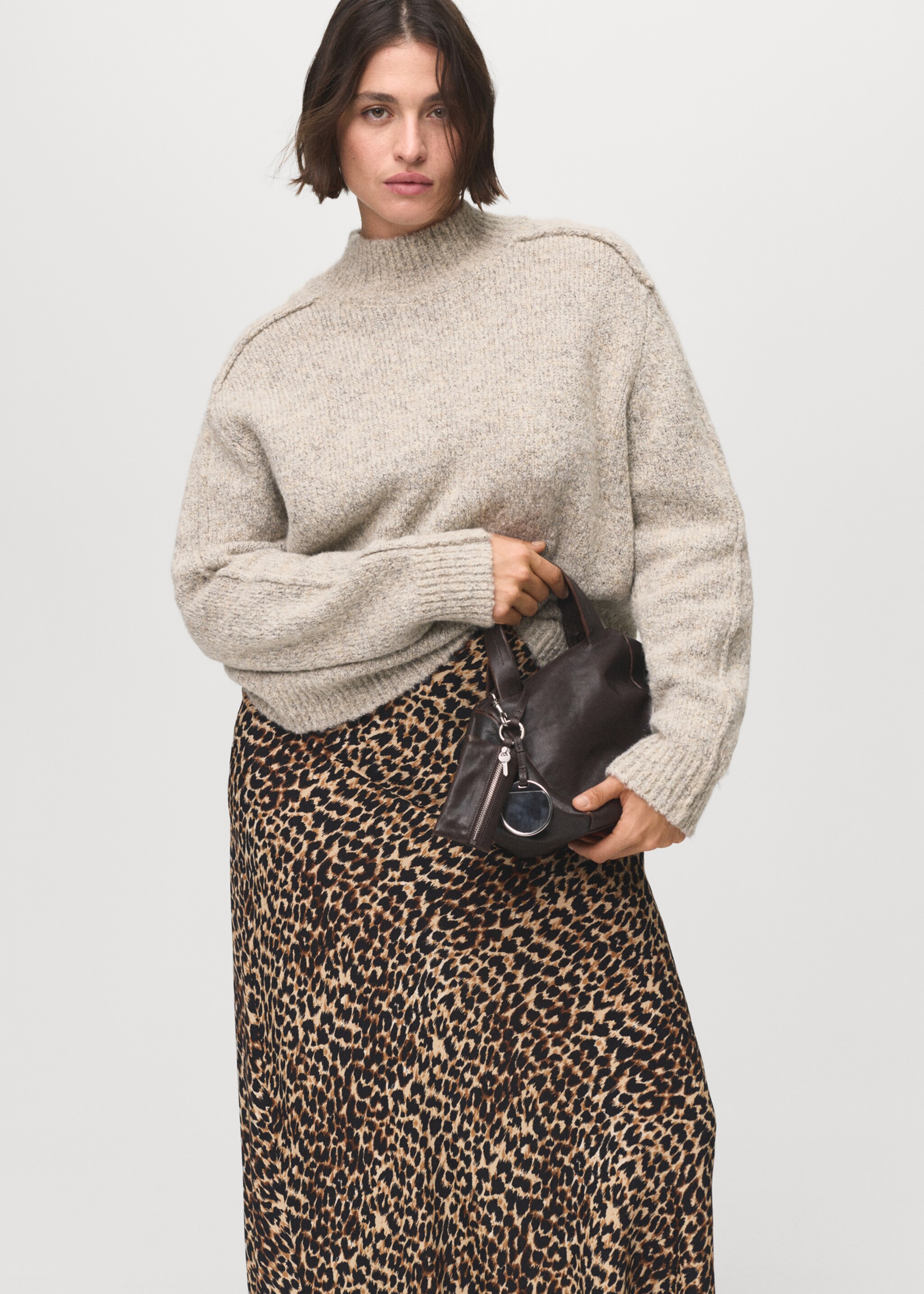 Falda midi leopardo - Detalle del artículo 5, Marrón. Ref: 17062927-00.