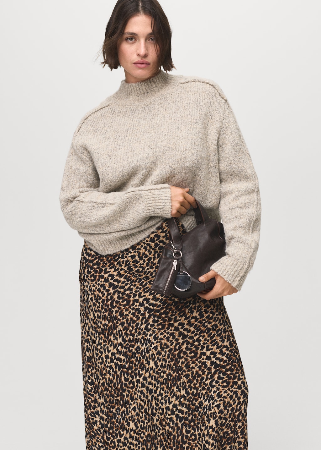 Leopard midi skirt