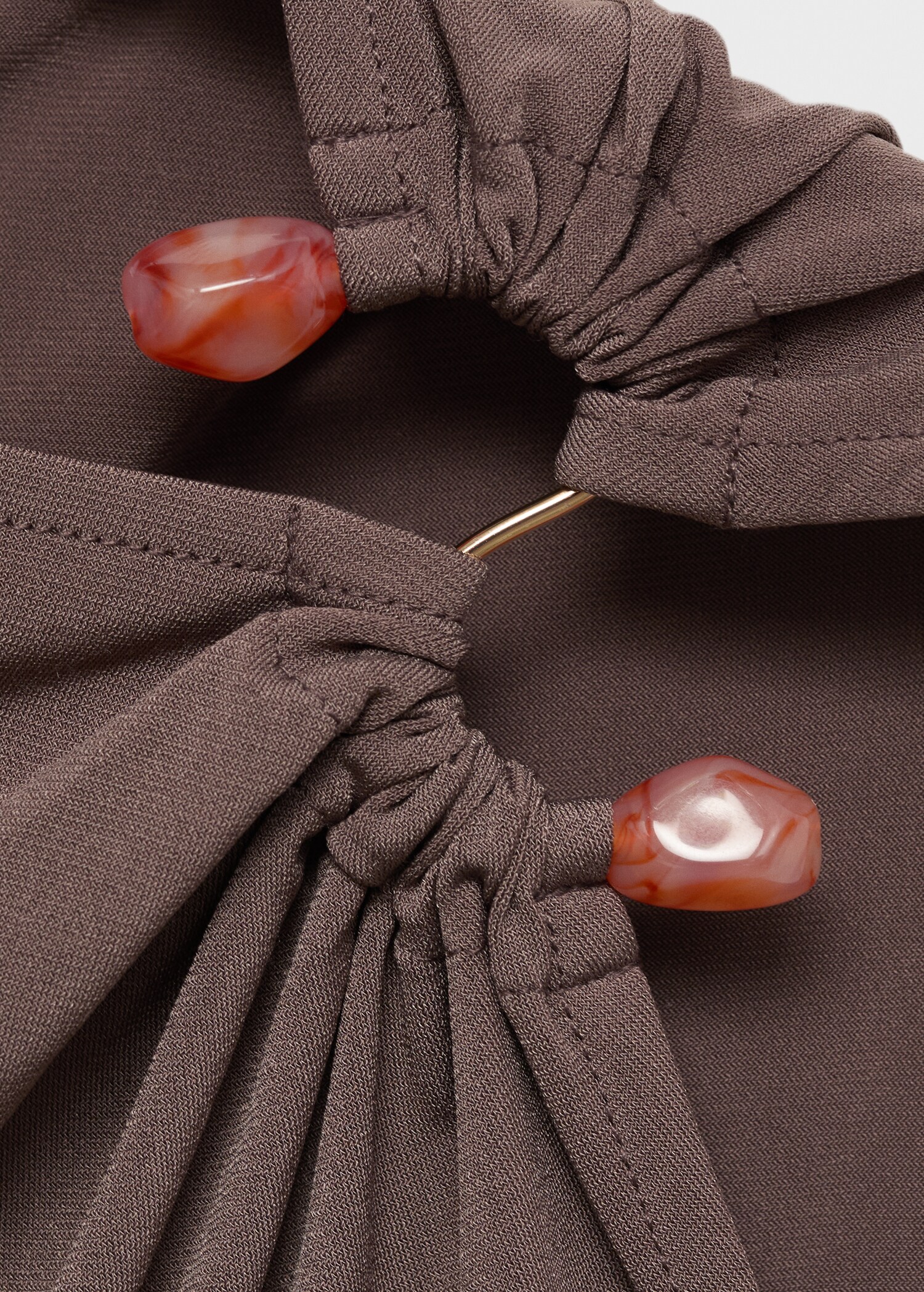 Gathered top with jewel detail - Women | MANGO USA