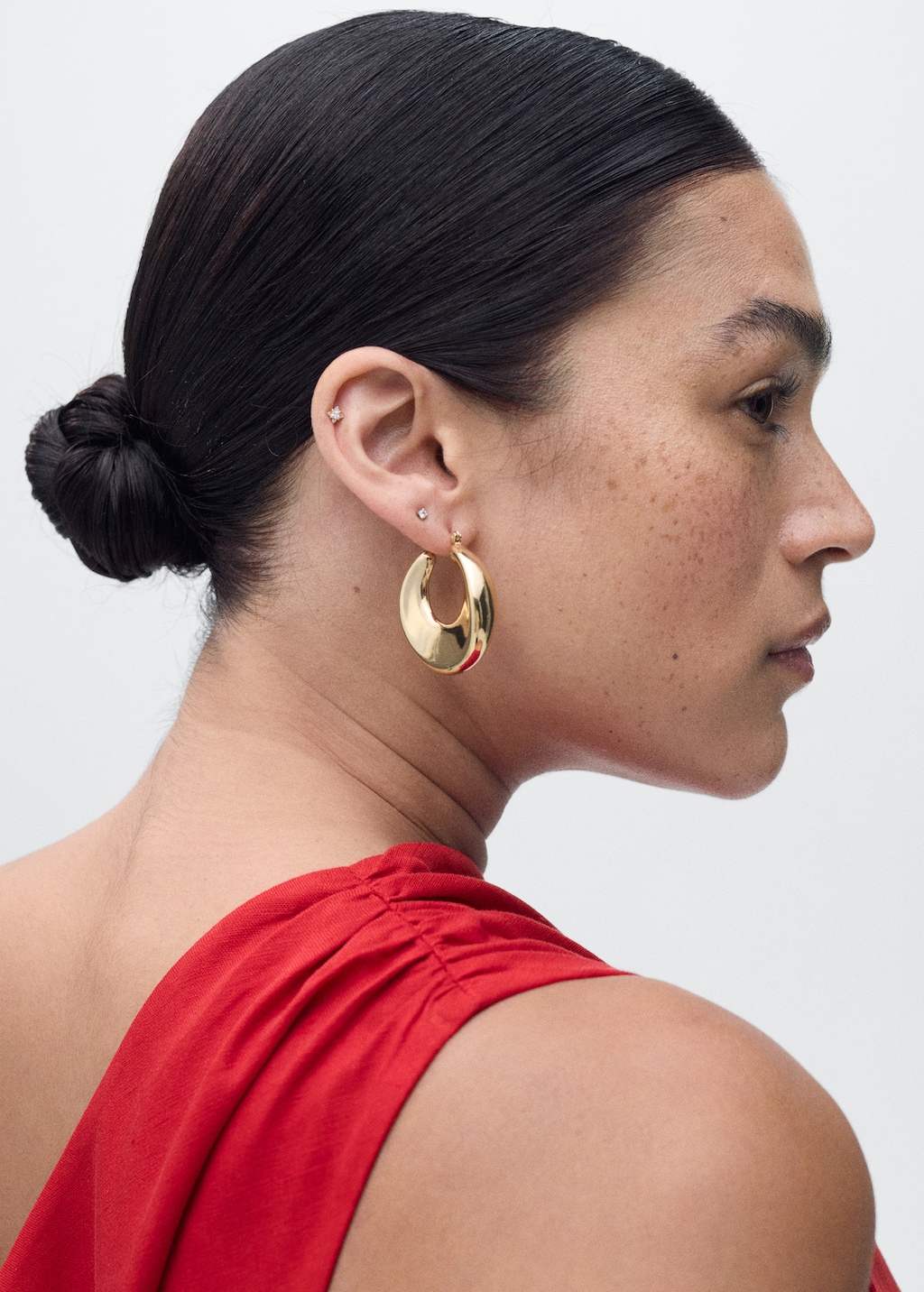 Lyocell dress with asymmetrical neckline