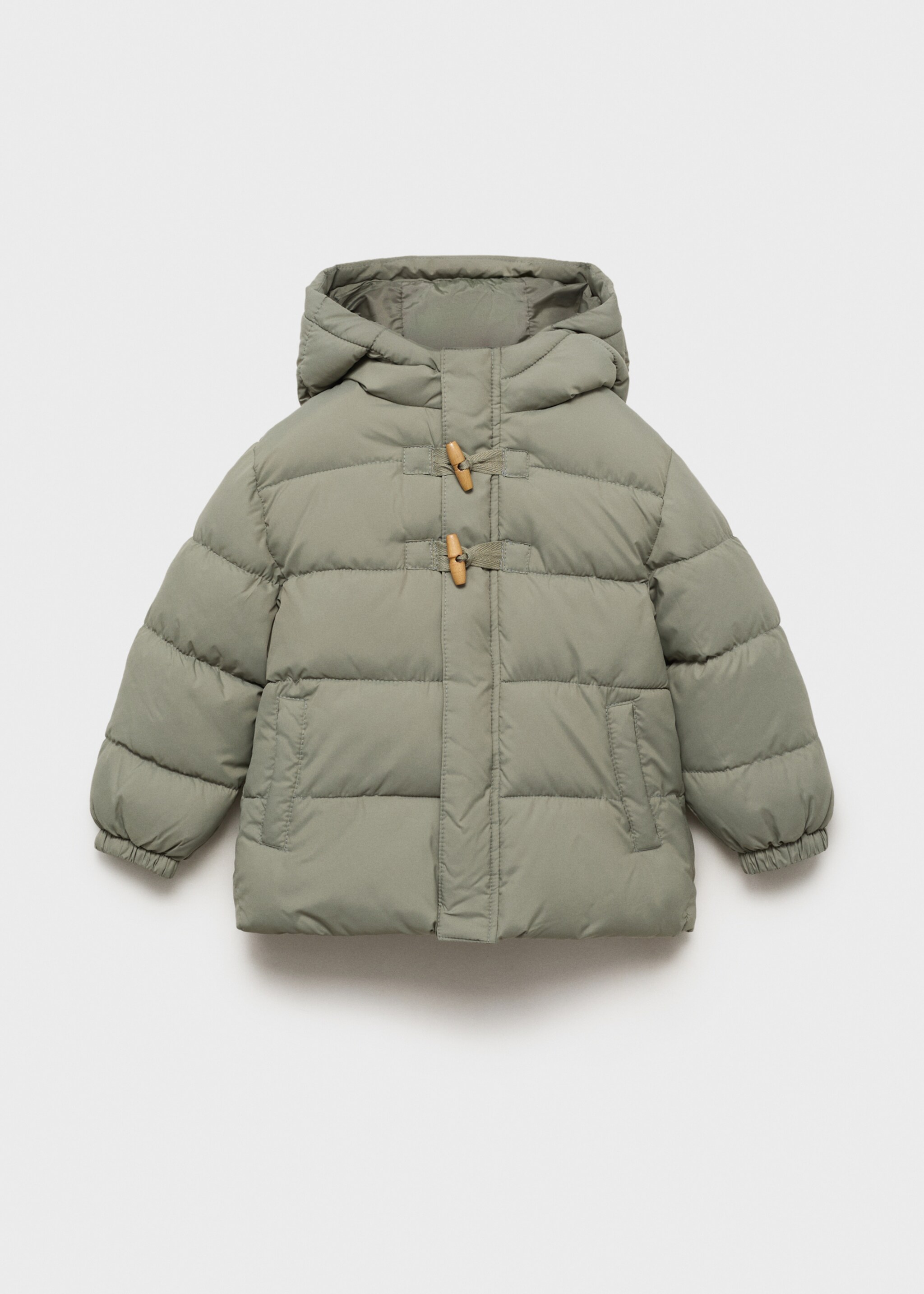 Quilted buttoned coat - Article without model, Pastel Green. Ref: 17063272-00.