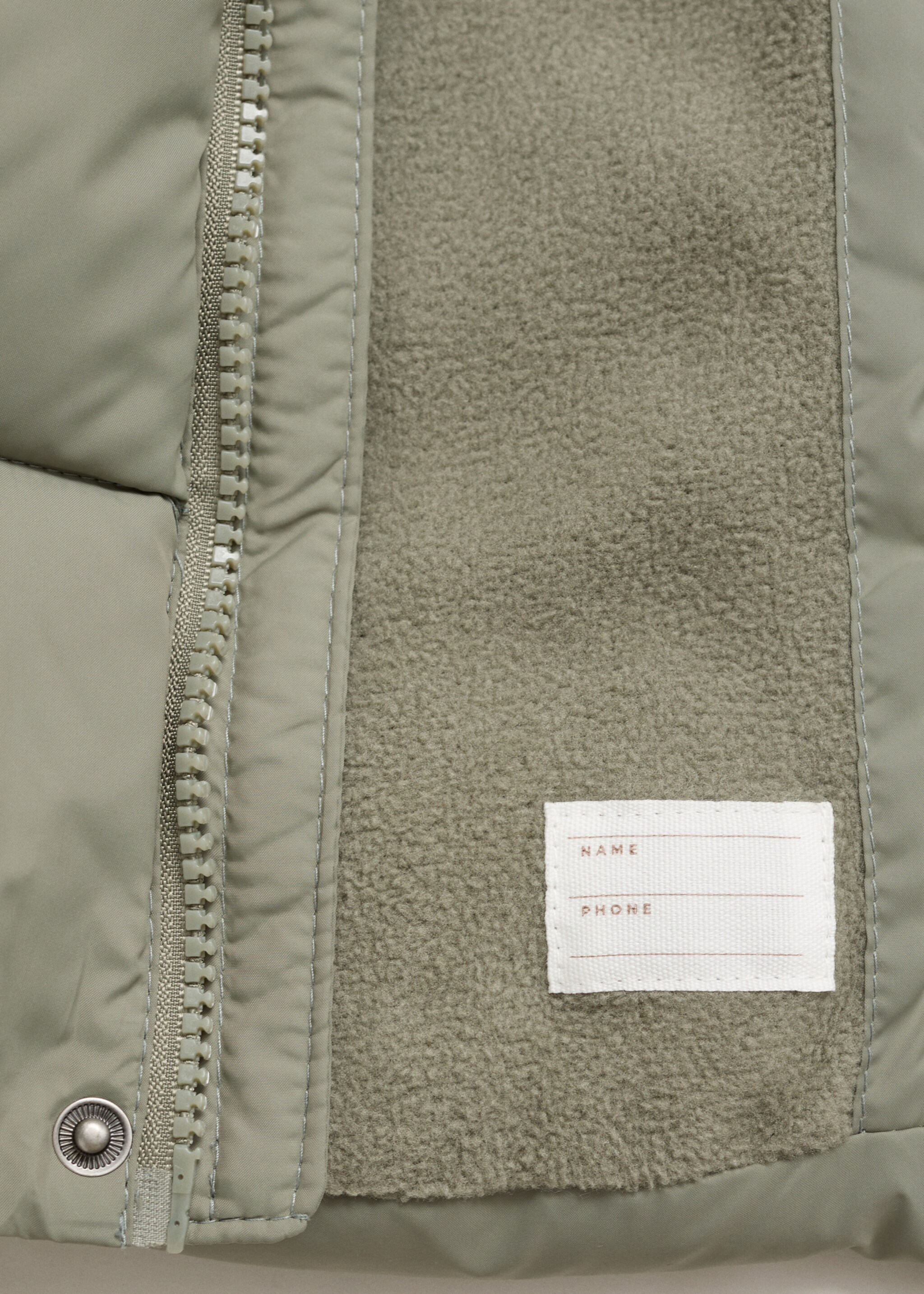 Quilted buttoned coat - Details of the article 0, Pastel Green. Ref: 17063272-00.