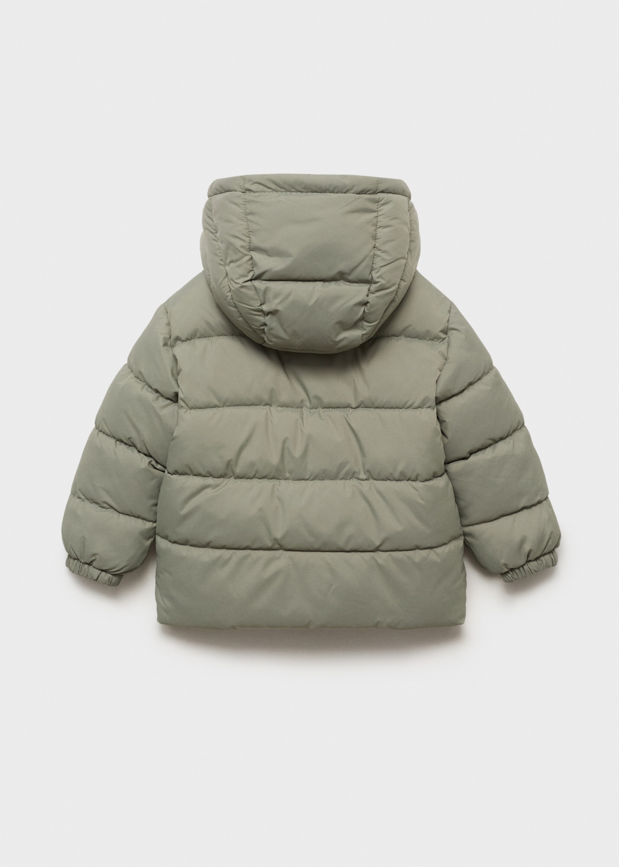 Quilted buttoned coat - Reverse of the article, Pastel Green. Ref: 17063272-00.