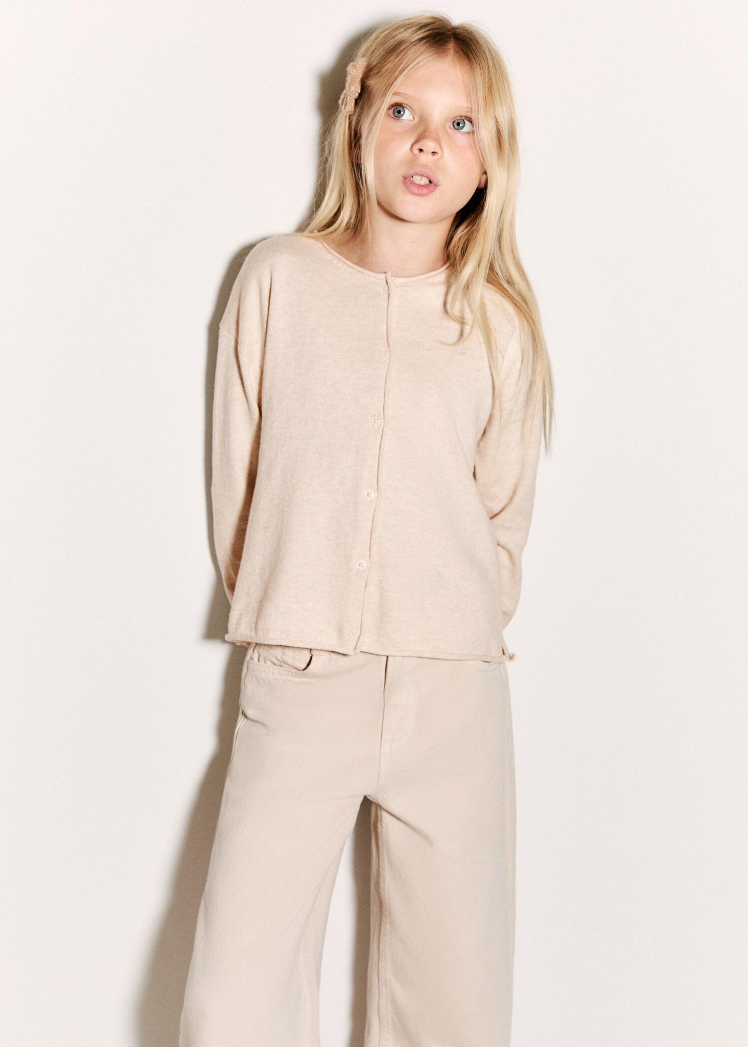 Long sleeves knit cardigan - Medium plane