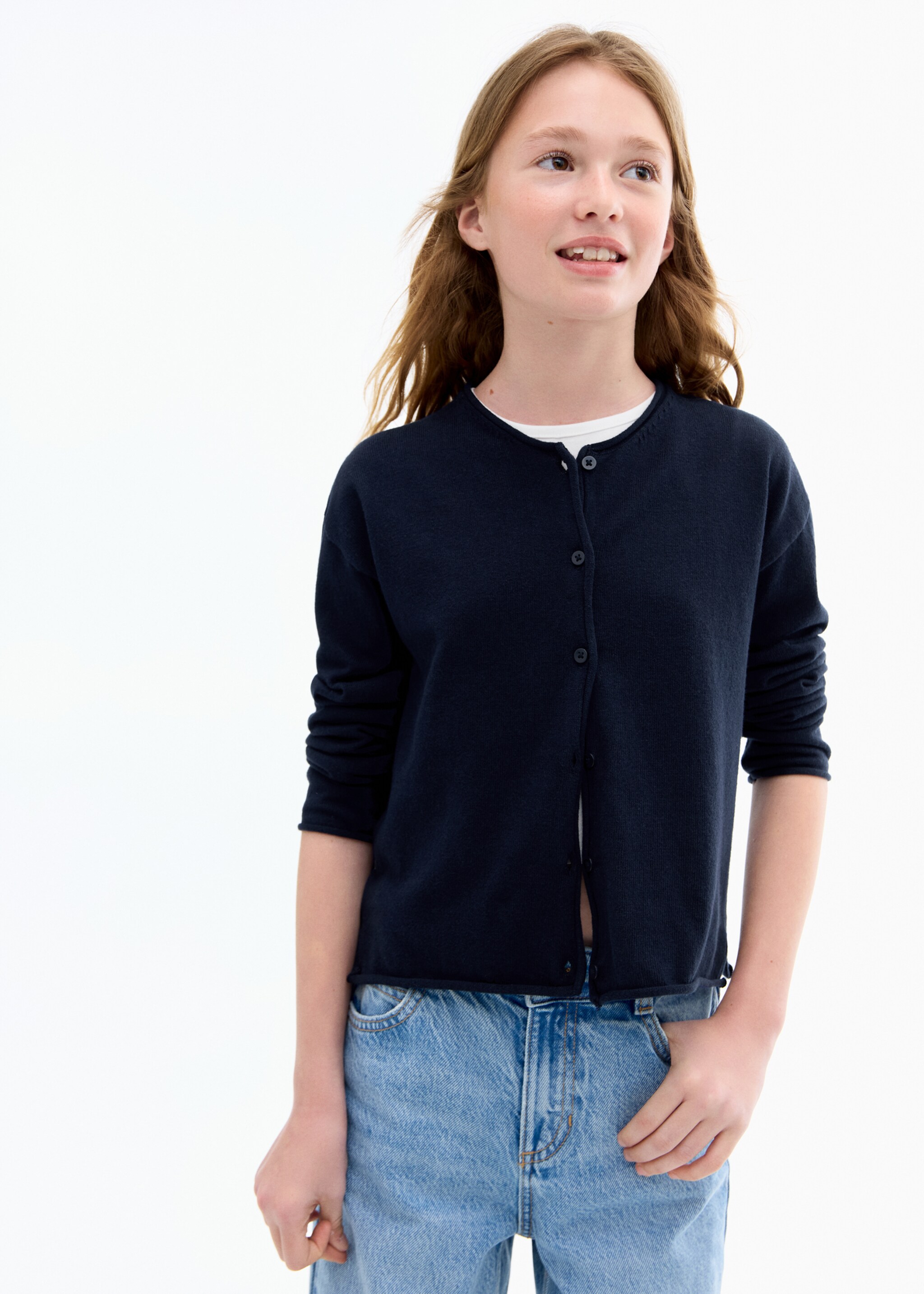 Cardigan maille manches longues - Plan moyen
