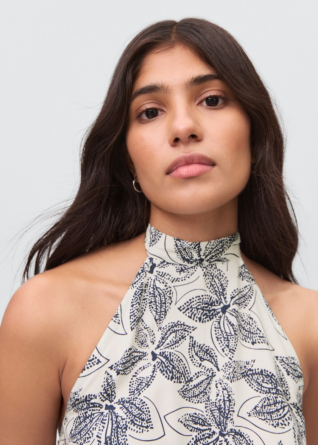 Floral-print halter dress