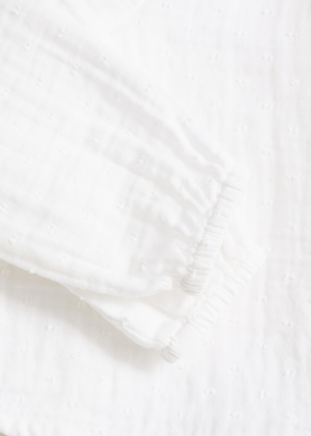 Baby-collar crinkled shirt