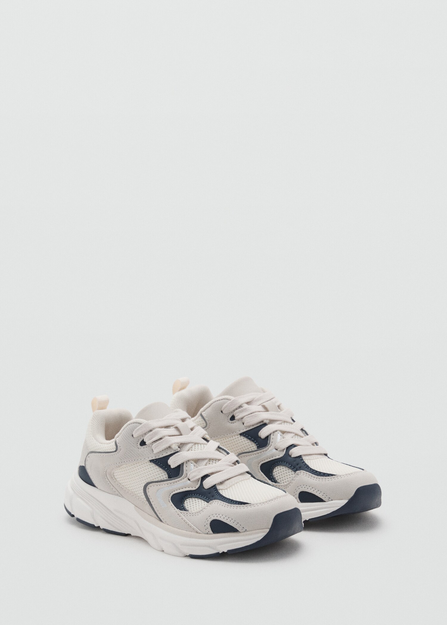 Two-tone lace-up trainers - Medium plane