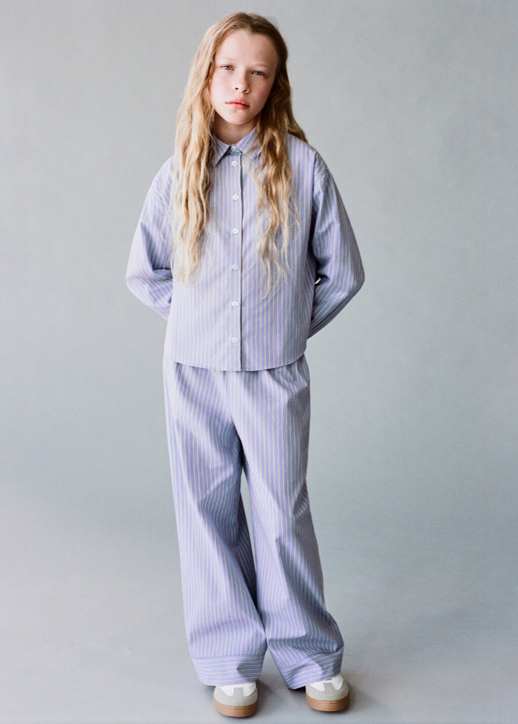 Striped cotton trousers