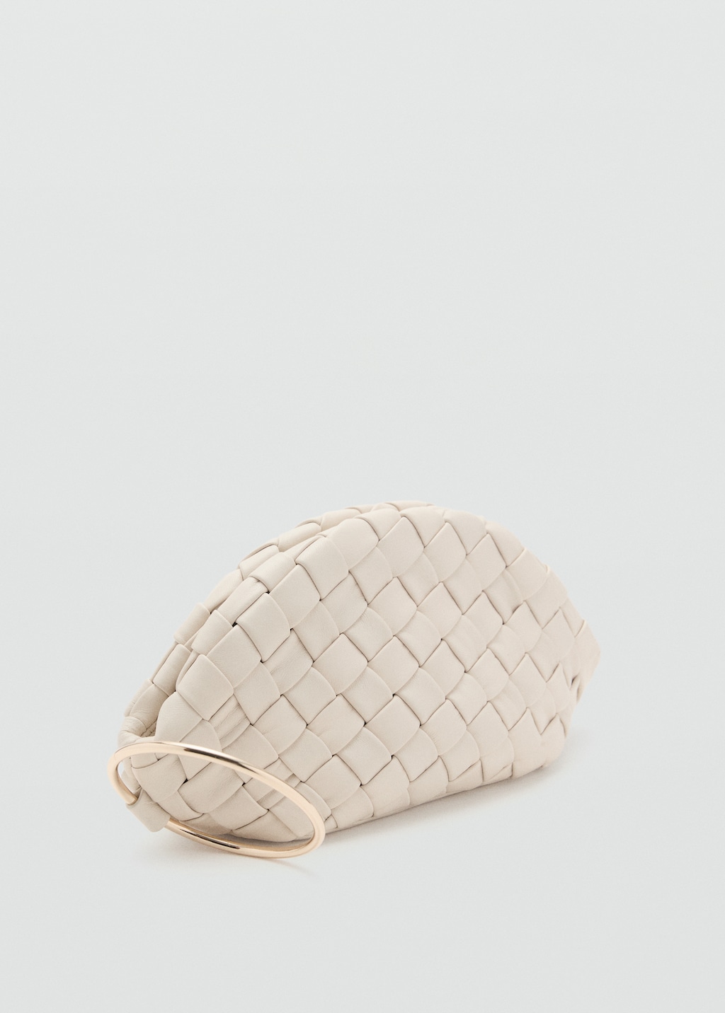 Braided leather clutch bag