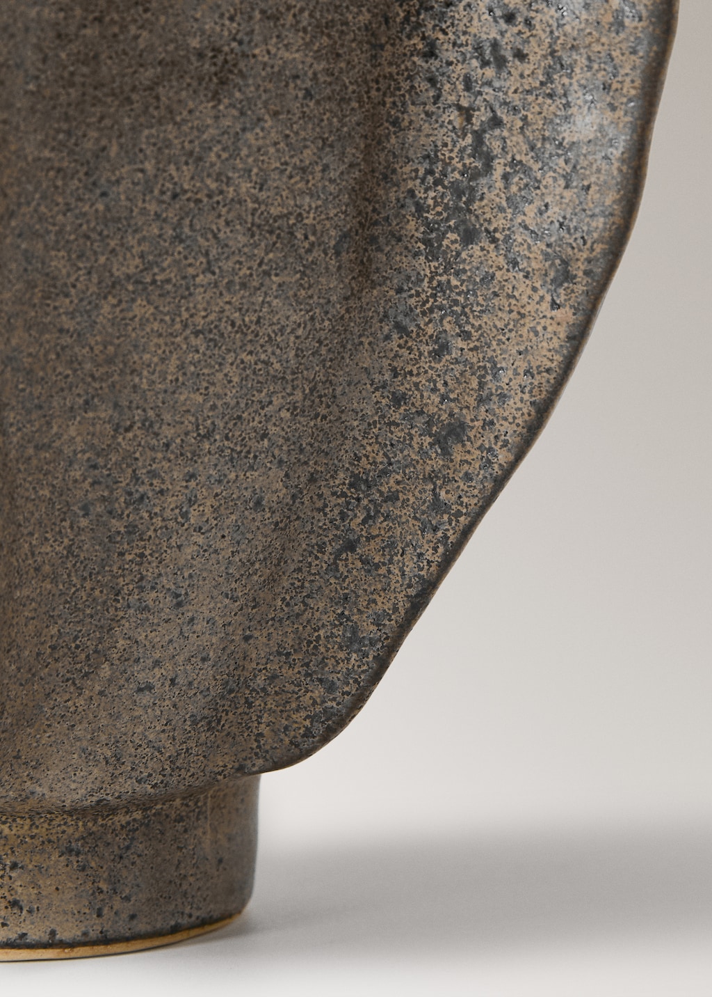 Low organic stoneware vase