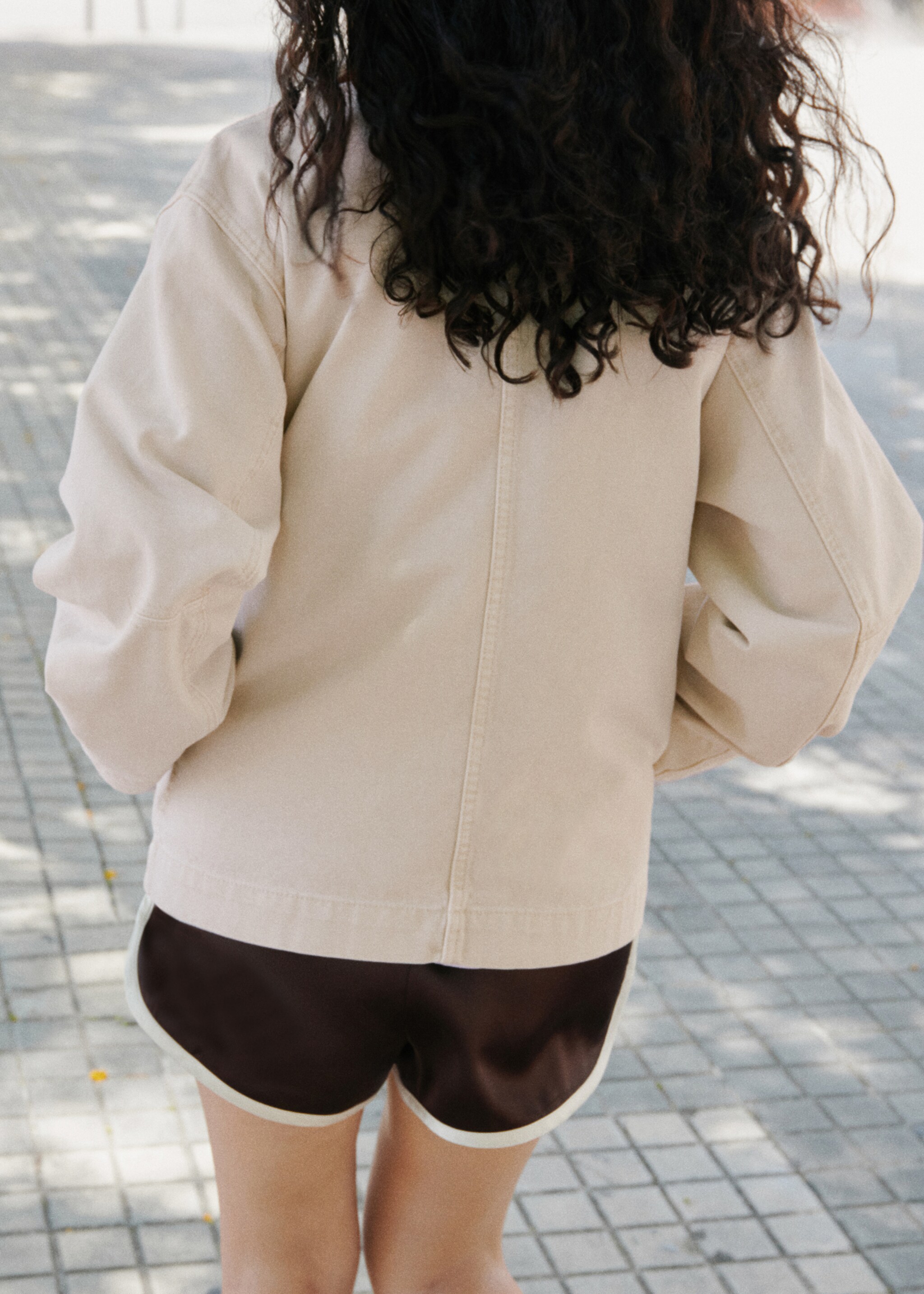 Parka en jean col contrasté - Verso de l’article