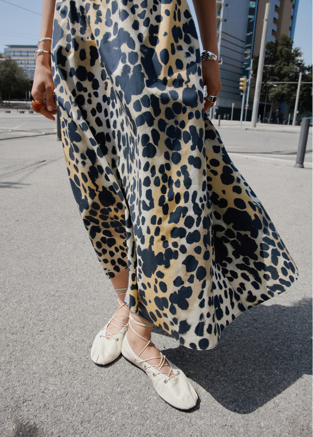 Leopard midi skirt