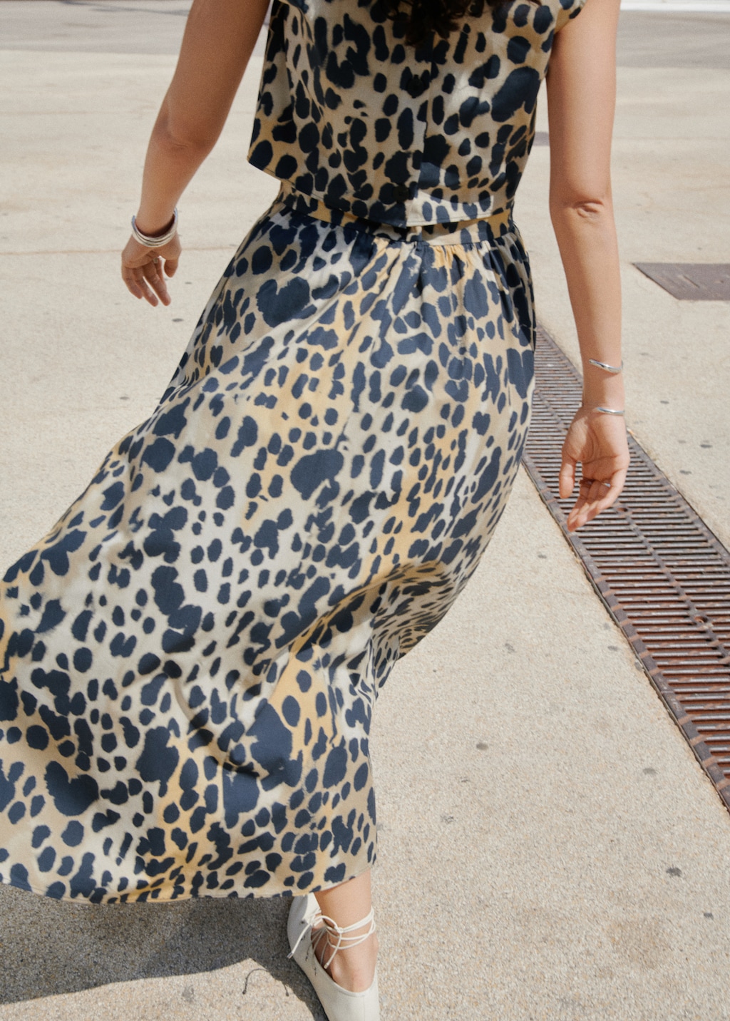 Mango Leopard midi skirt