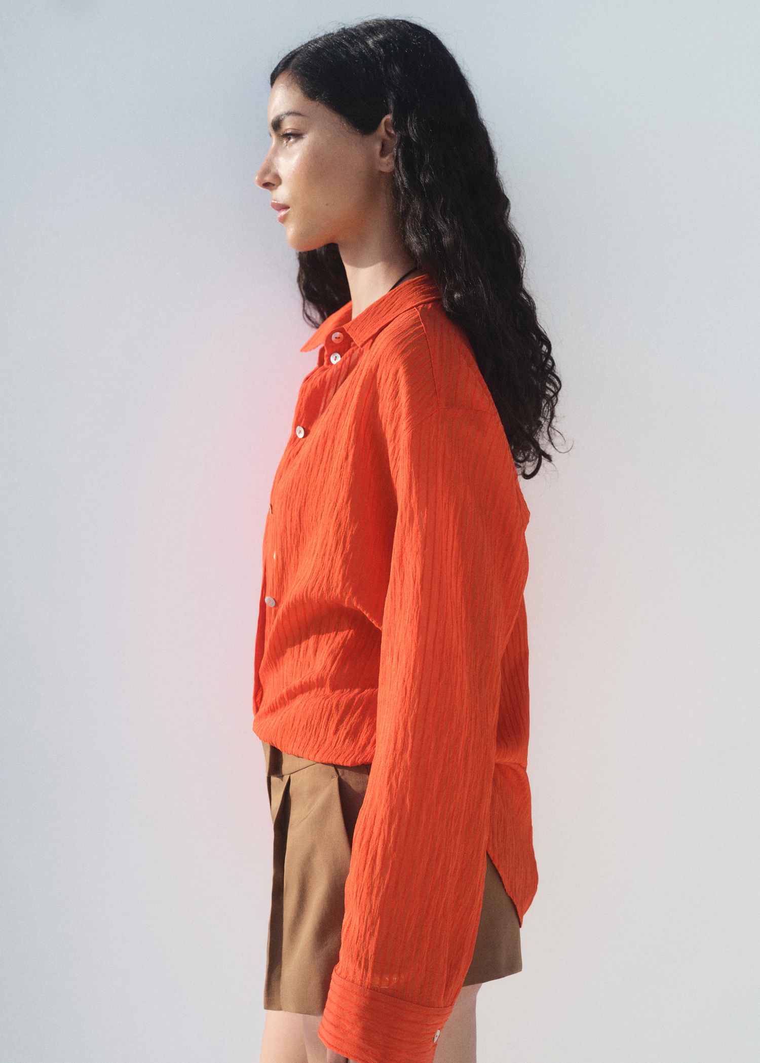 Damen Pullover Mango Roter Pullover Mango Pulli Mit Hemd Drunter