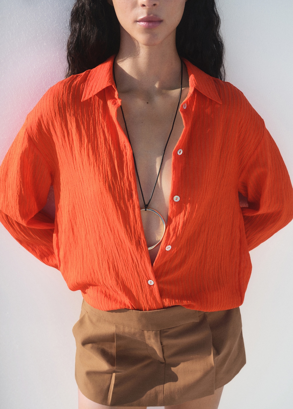 売れ筋商品|||セカンド デイ シャツ レディース トップス CALLON ACTIVE CRINKLE - Blouse - cornstalk Cropped Garçon Shirt In Cotton Poplin For Women | J.Crew