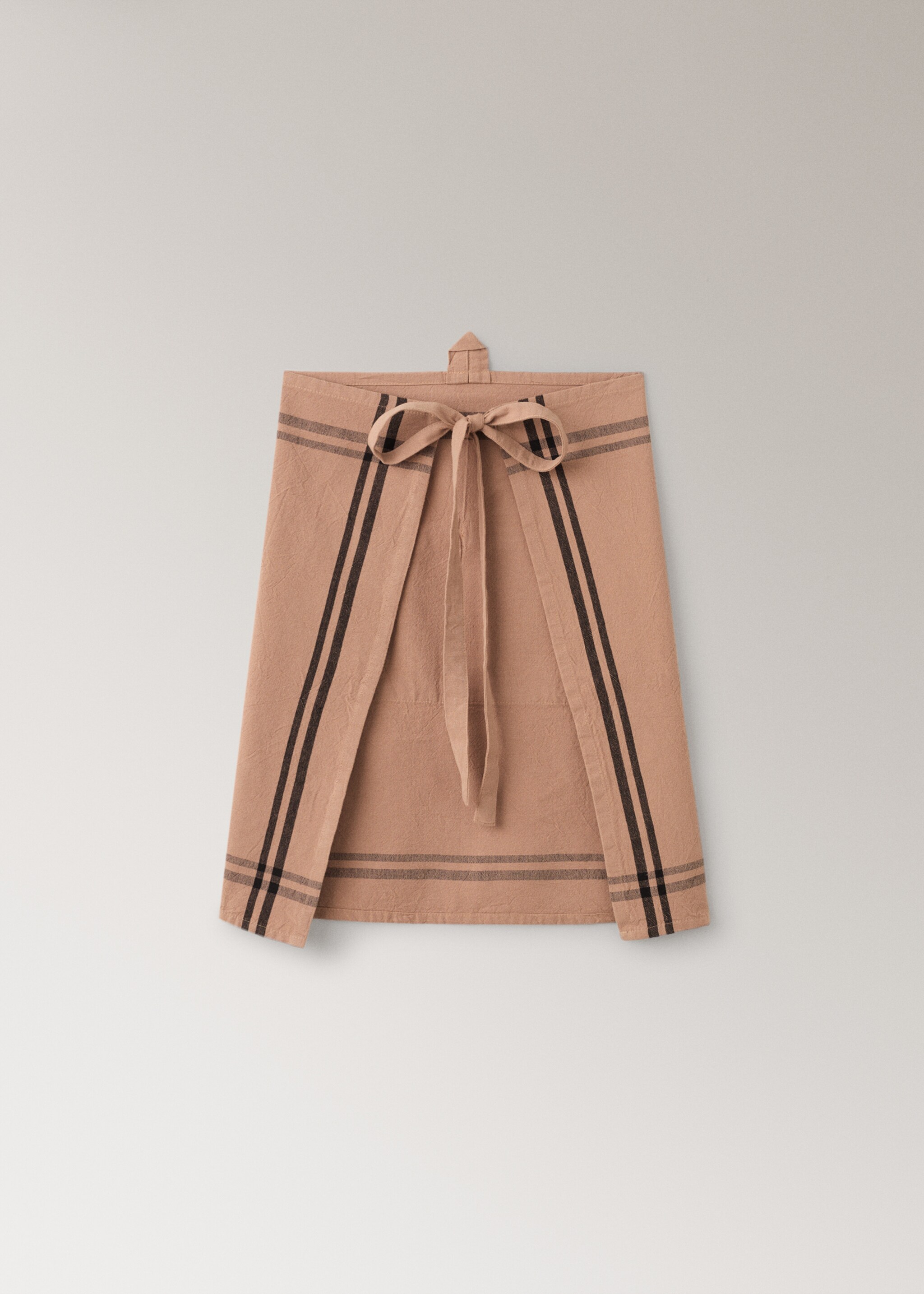 Overdyed striped apron - Details of the article 1, Burnt Orange. Ref: 17063329-00.