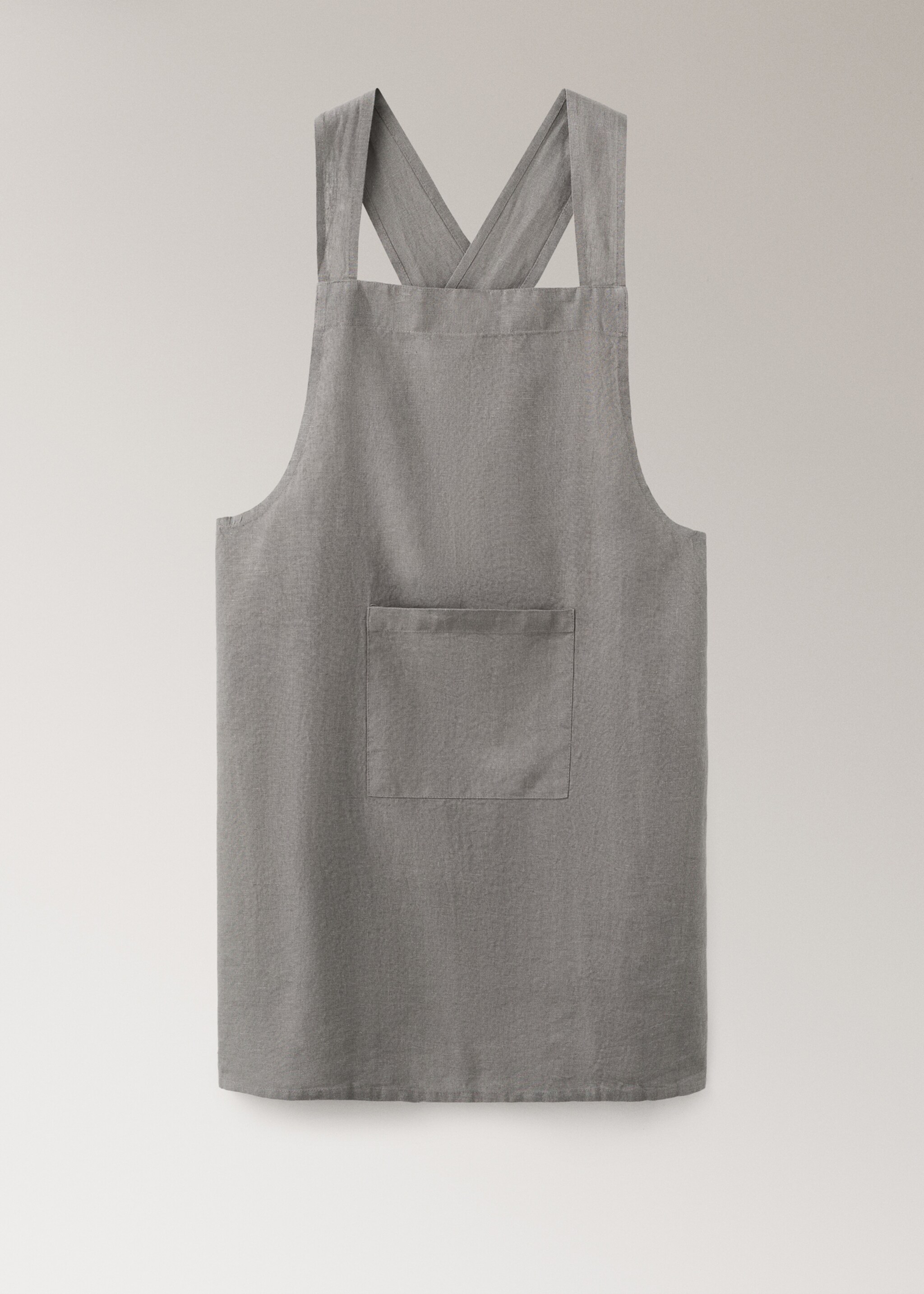 Overdyed linen apron - Article without model, Khaki. Ref: 17063330-00.