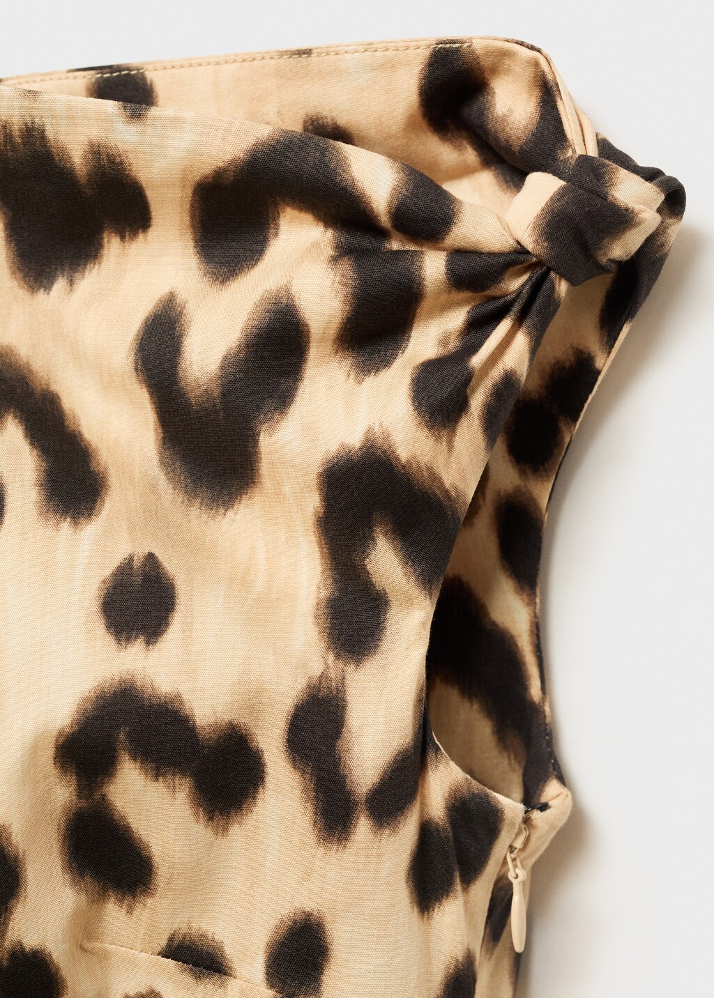 Leopard-print asymmetrical-neckline dress