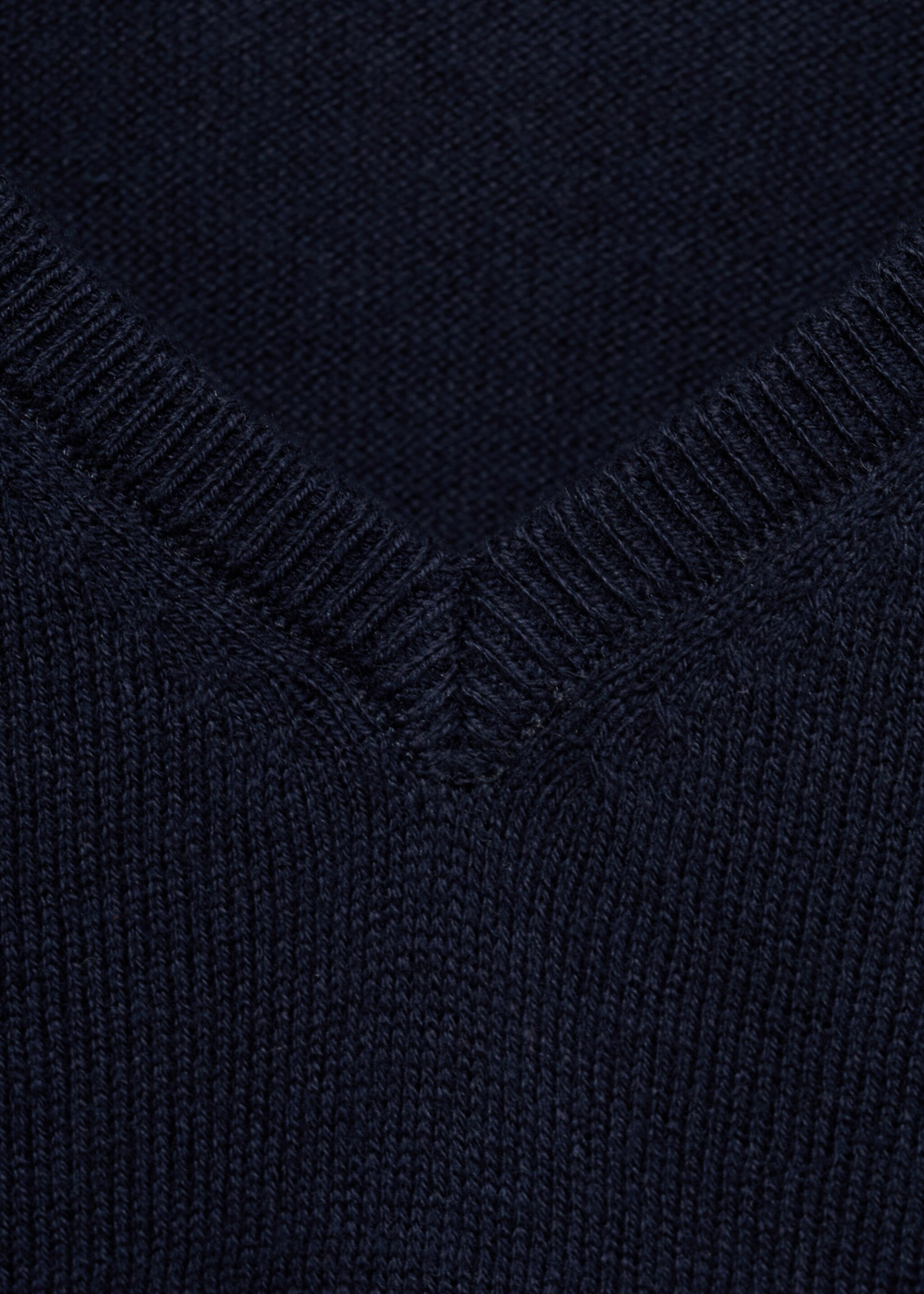 V-neck cotton sweater - Details of the article 0, Dark Navy. Ref: 17063792-00.