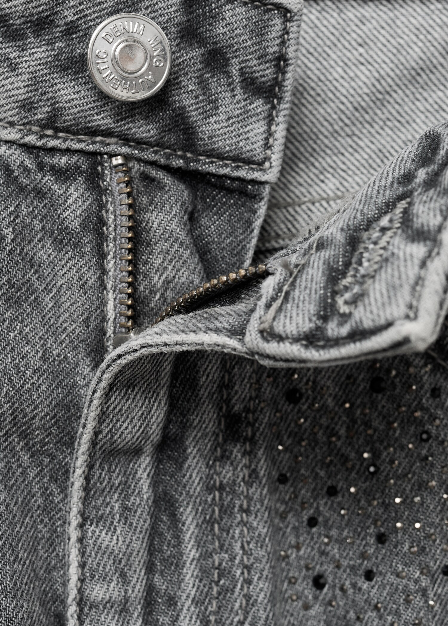 Jeans straight strass - Details of the article 0