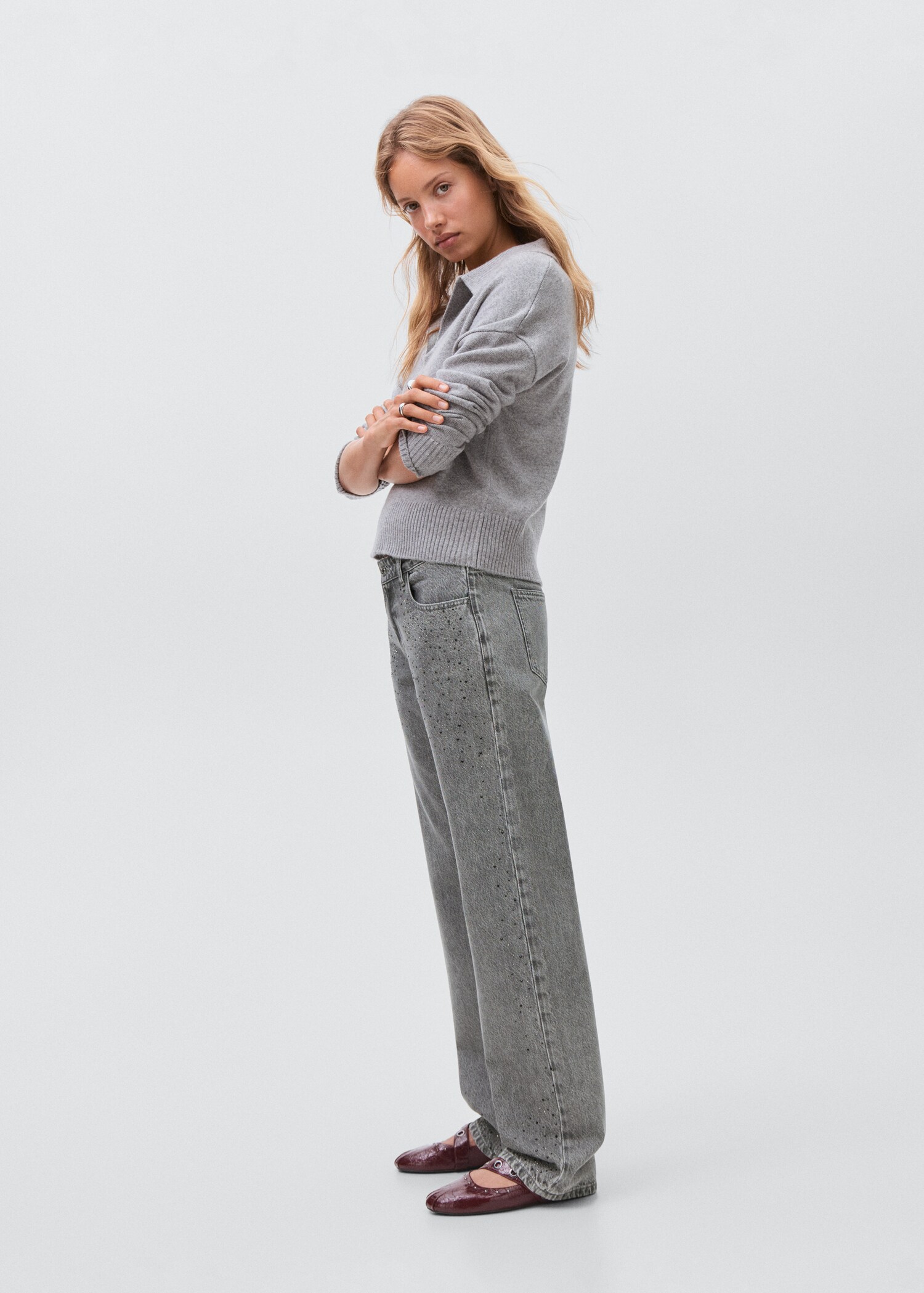 Jeans straight strass - Details of the article 2