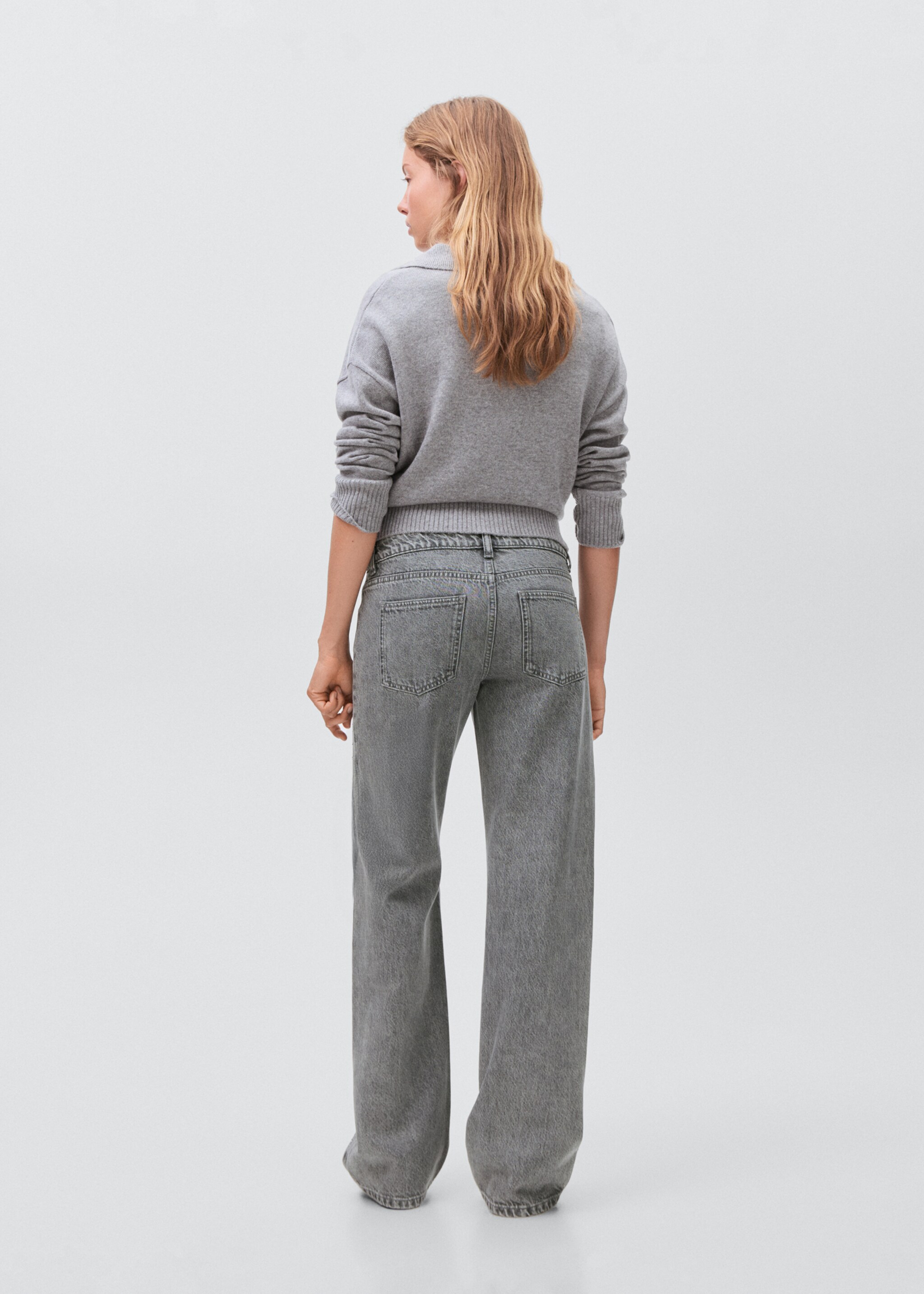 Jeans straight strass - الجهة الخلفية للمنتج, رمادي دنيم. Ref: 17063795-00.