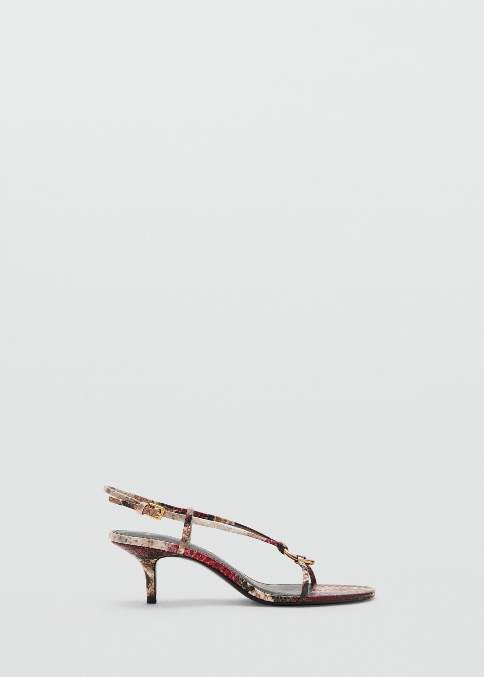 Heeled sandal with hoop detail - Article without model, Coral Red. Ref: 17063797-00.