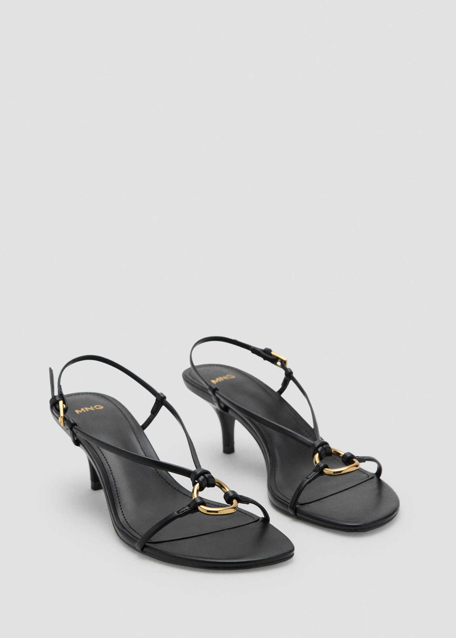 Heeled sandal with hoop detail - Medium plane
