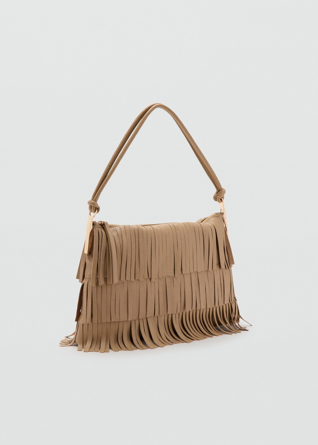 Large leather shoulder bag with fringes - image 2