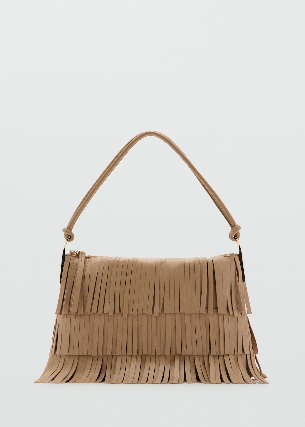 leather shoulder bag with fringes