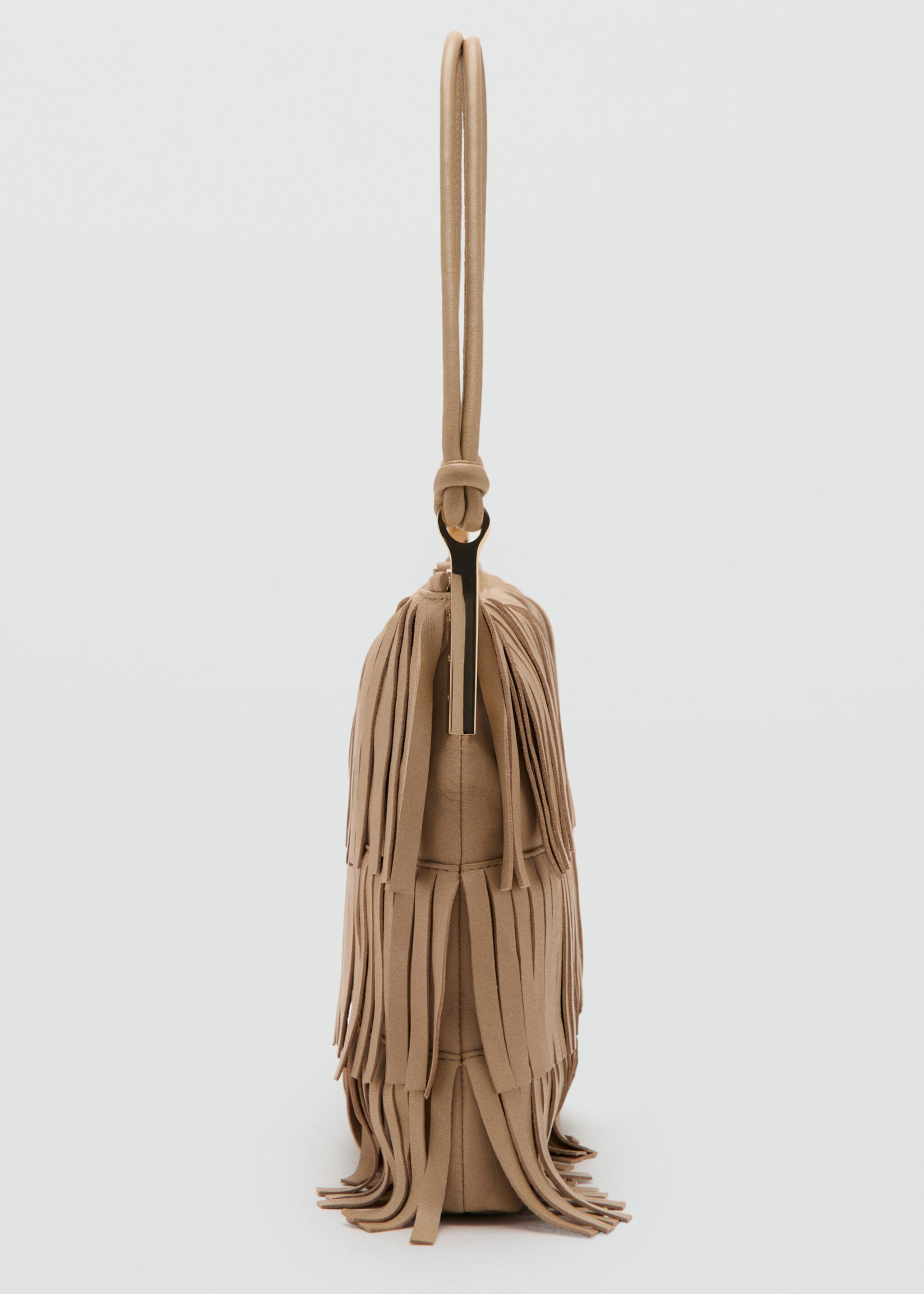 Large leather shoulder bag with fringes - Details of the article 1