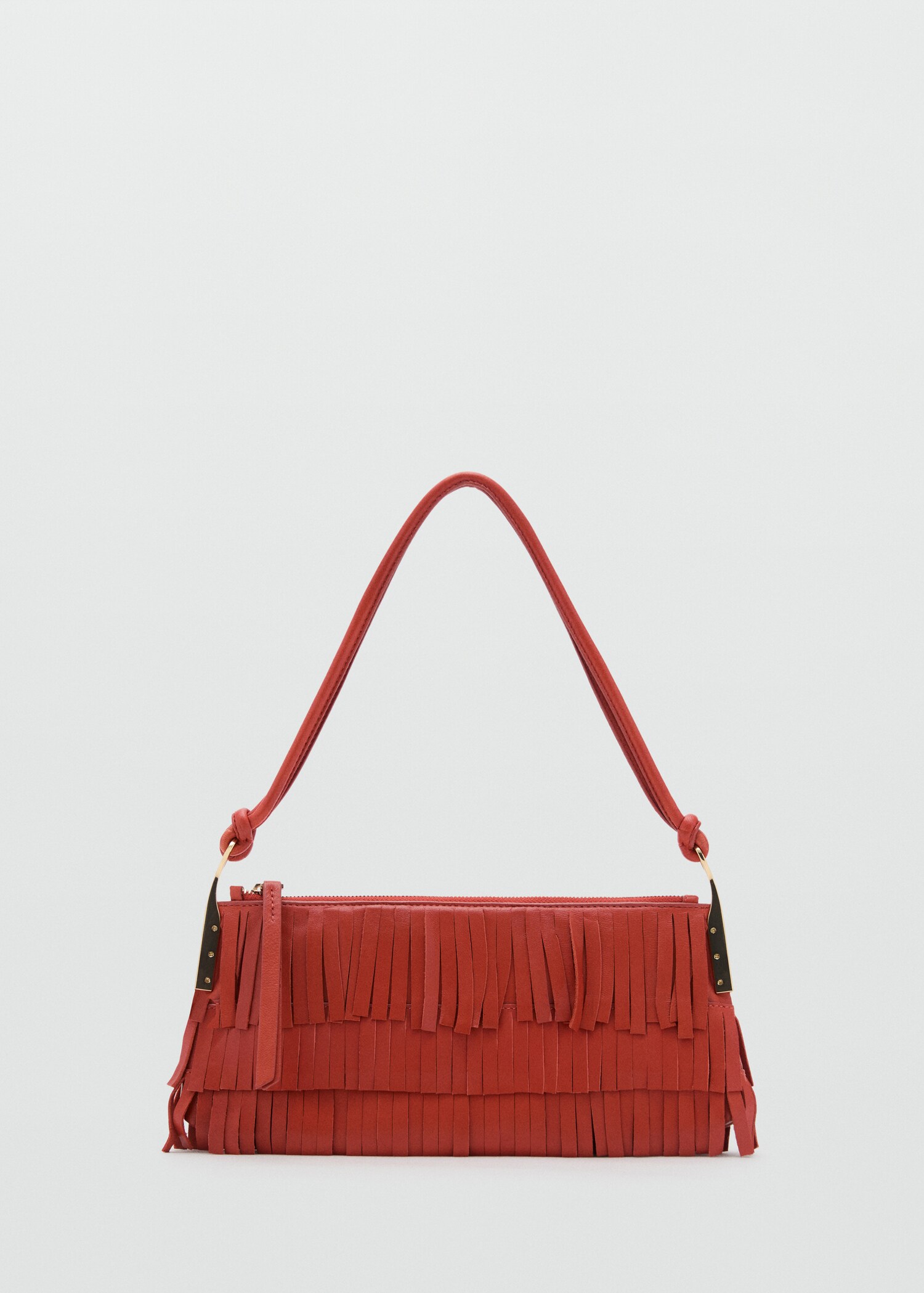 Leather shoulder bag with fringes - Article without model