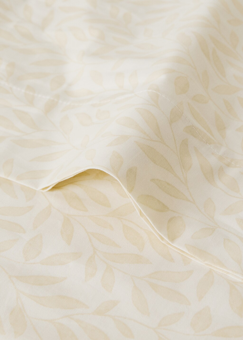 Percale cotton pillowcase with leaf pattern 45x110 cm