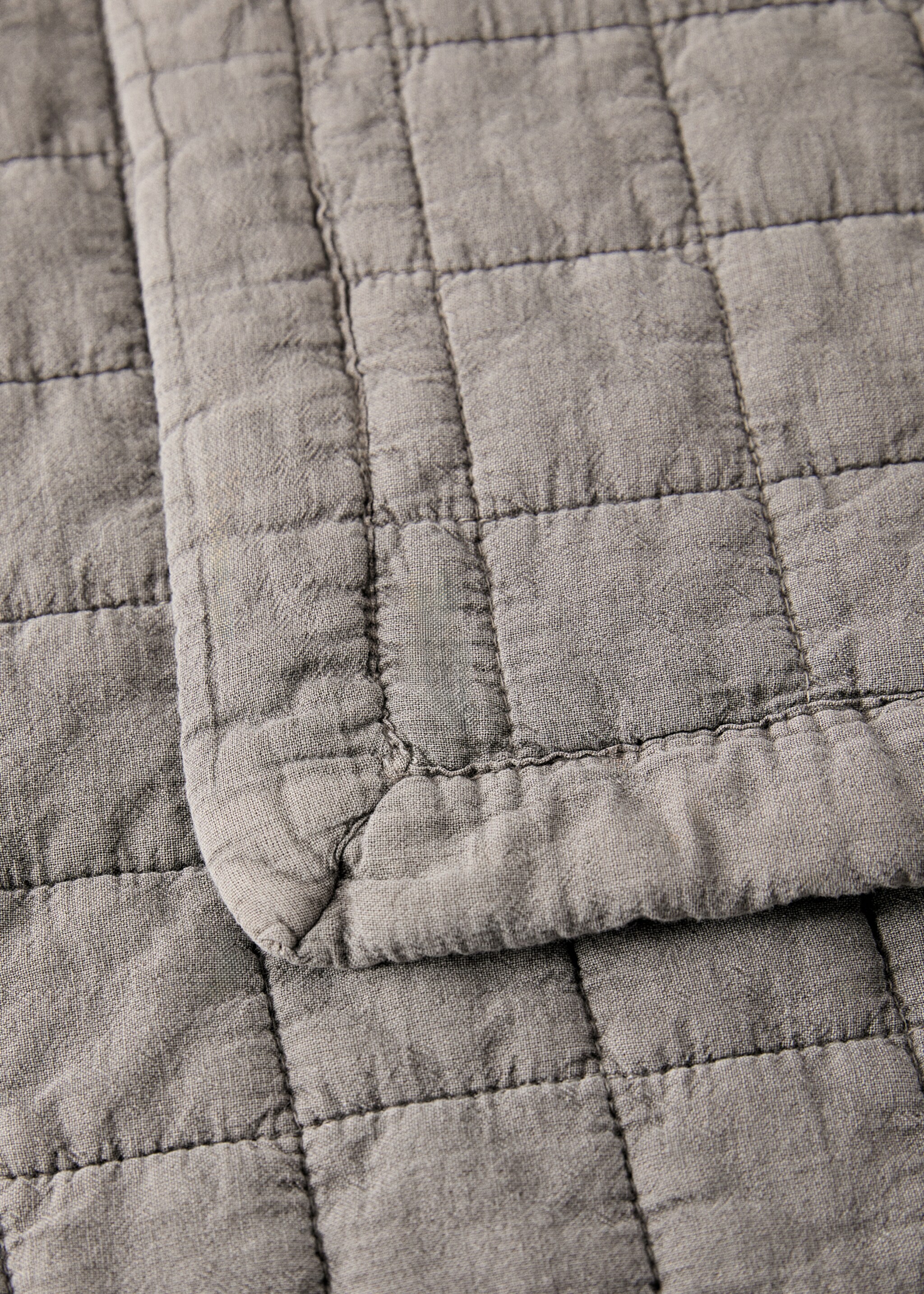 Washed cotton check bedspread for 90/105 cm bed - Details of the article 2