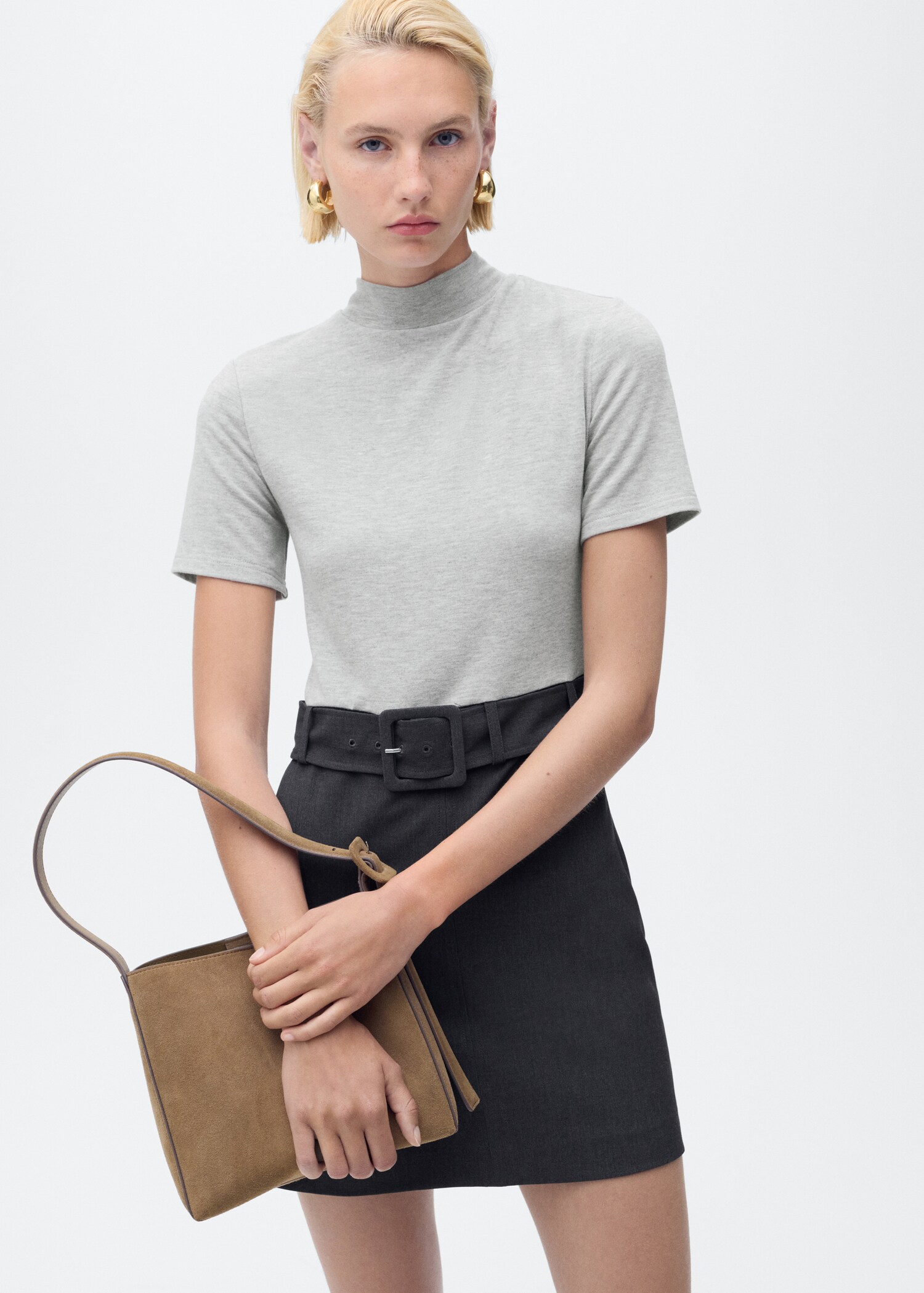 Short dress with belt - Medium plane