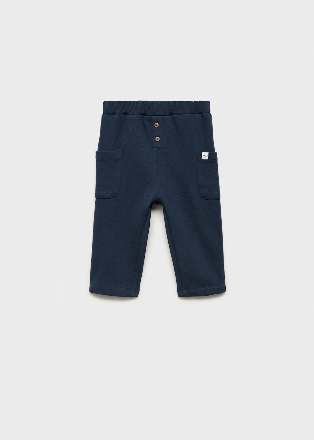 Buttons straight-fit pants