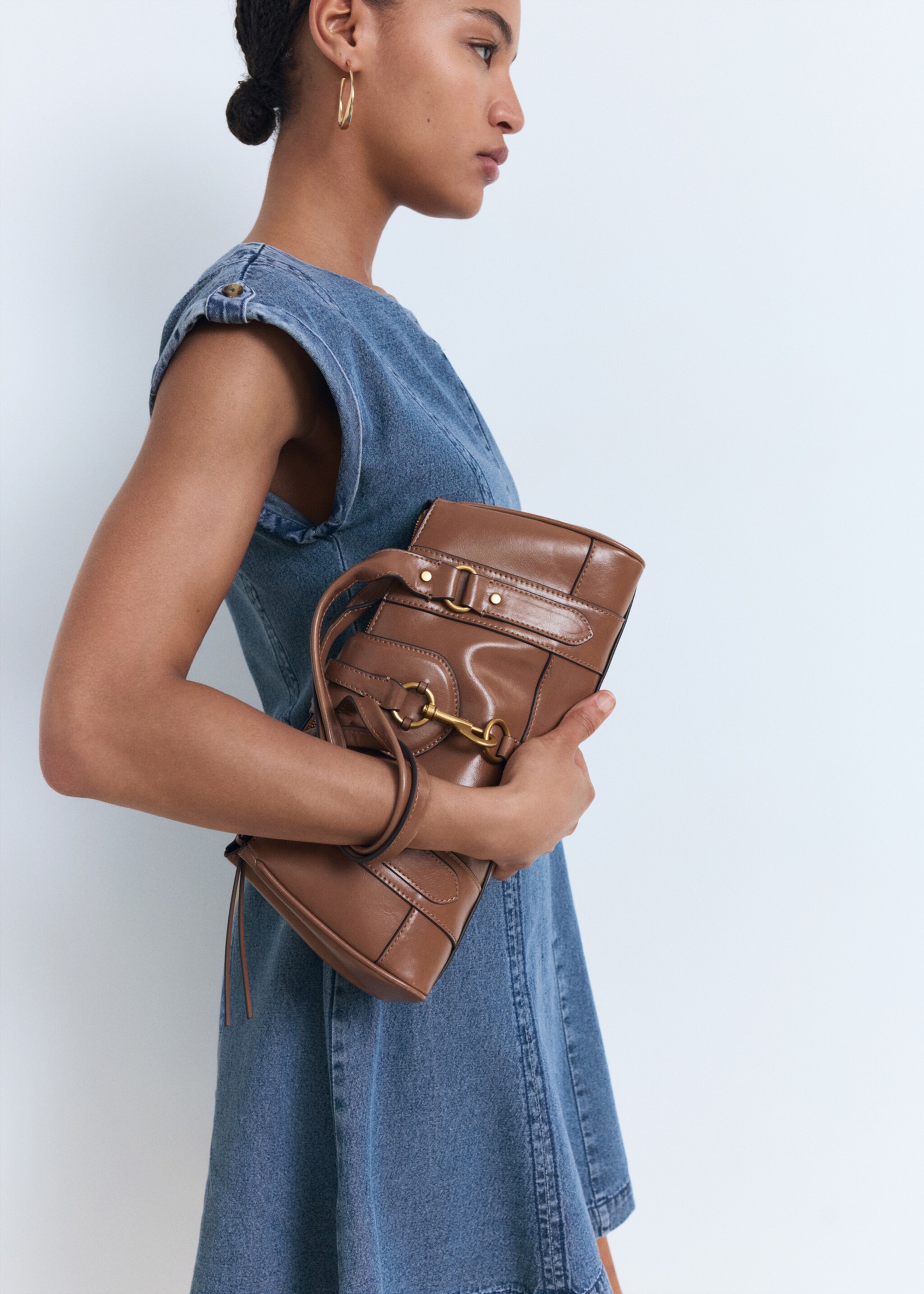 Denim dress with seam detail - Medium plane, Medium Blue. Ref: 17064077-00.