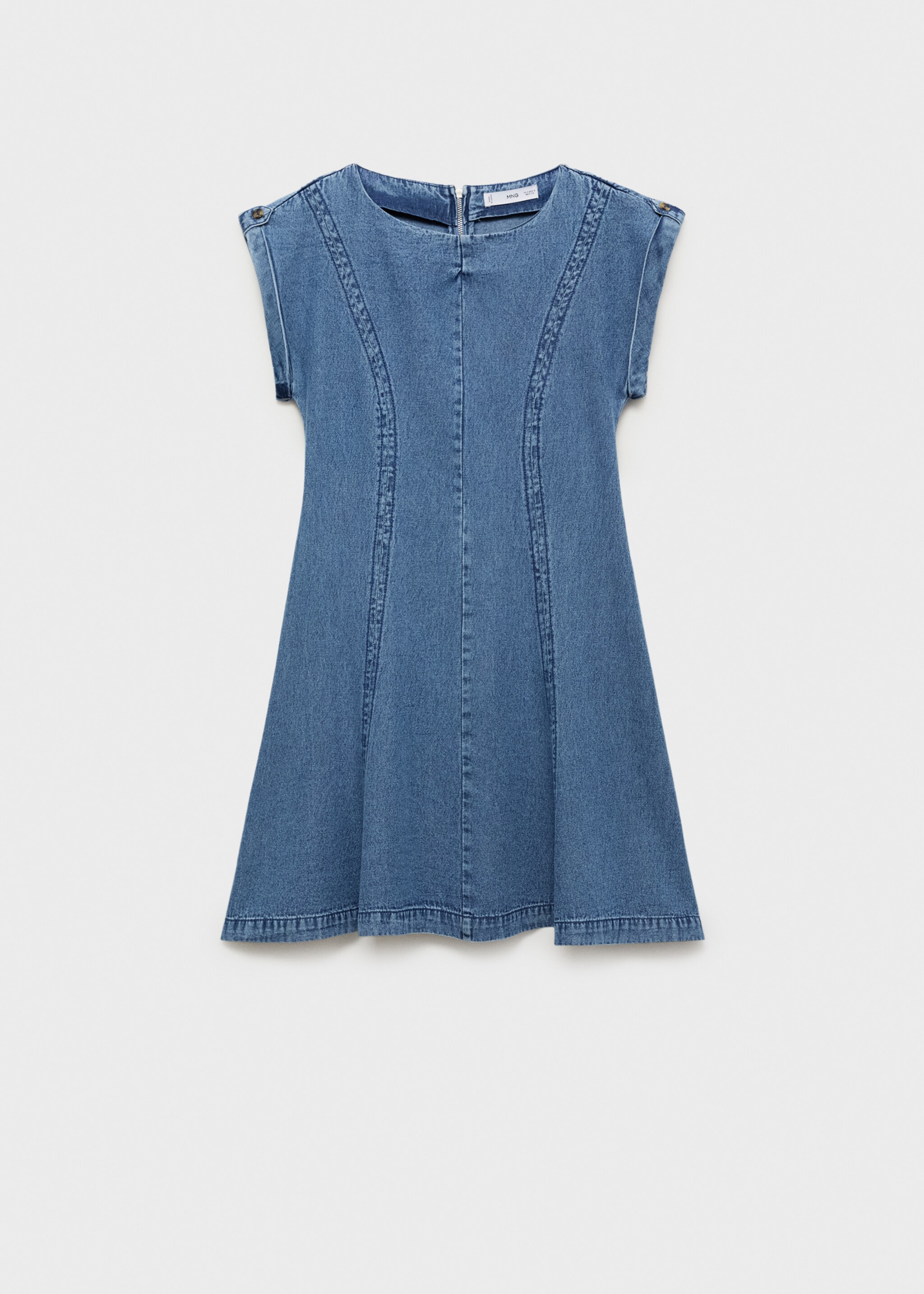 Denim dress with seam detail - Article without model, Medium Blue. Ref: 17064077-00.