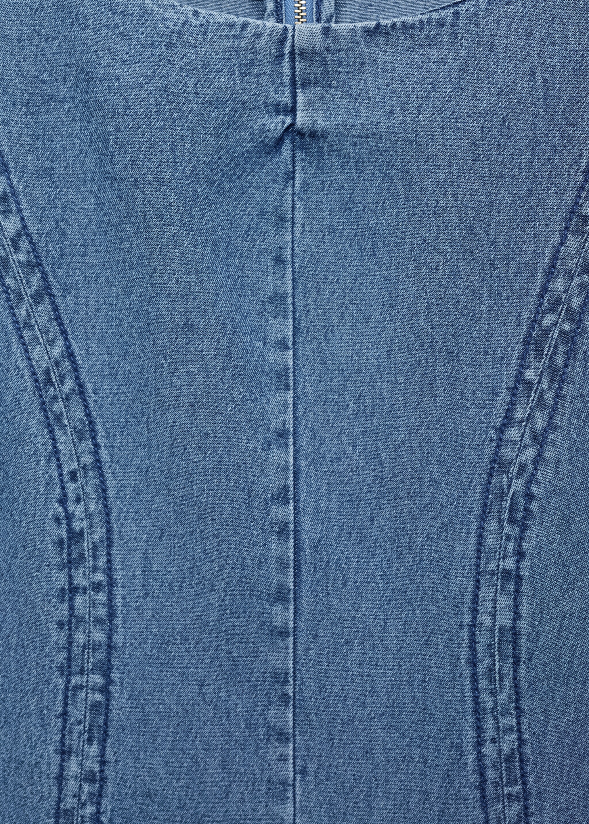 Denim dress with seam detail - Details of the article 0, Medium Blue. Ref: 17064077-00.