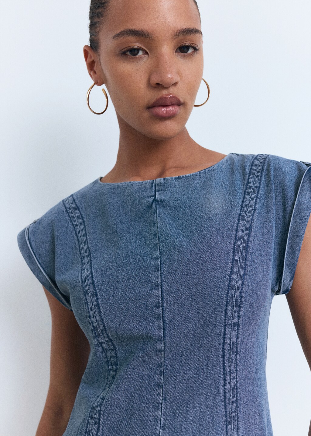 Denim dress with seam detail