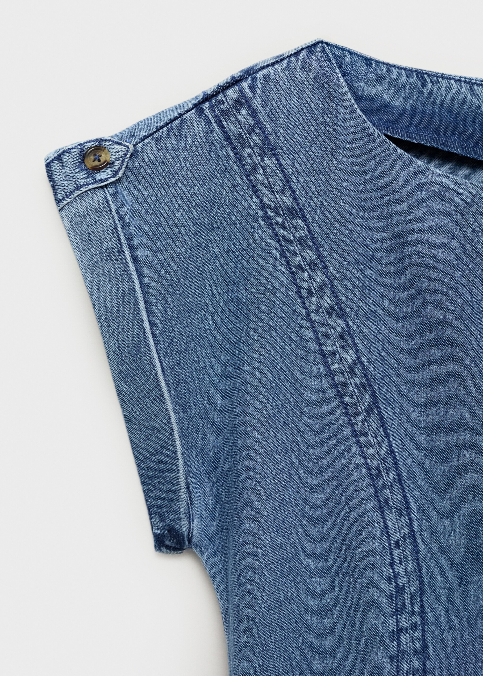 Denim dress with seam detail - Details of the article 8, Medium Blue. Ref: 17064077-00.