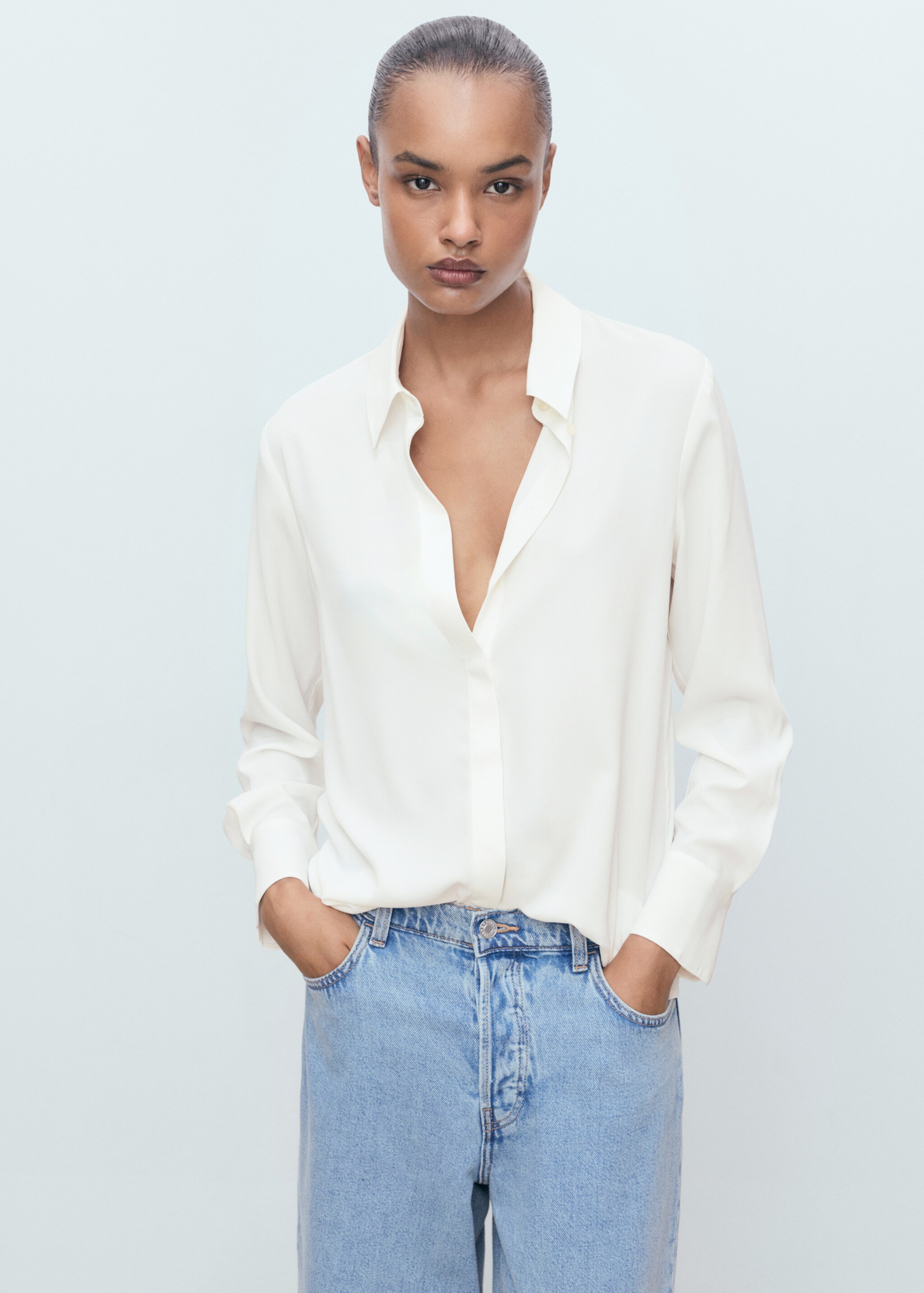 Long-sleeved flowing shirt - Medium plane