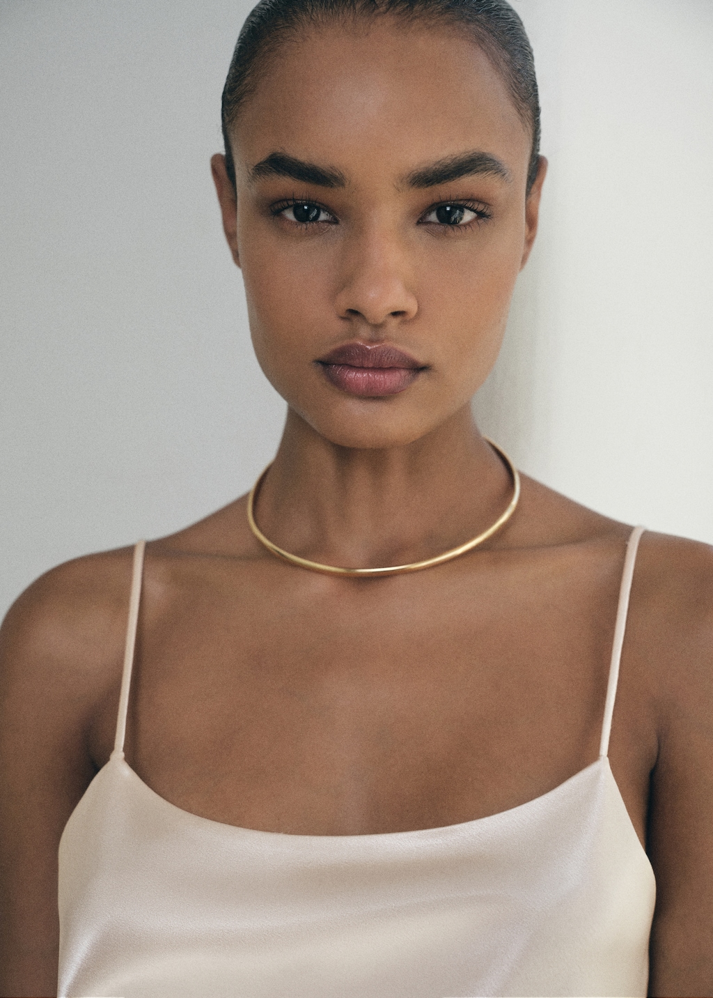 Satin top with straps