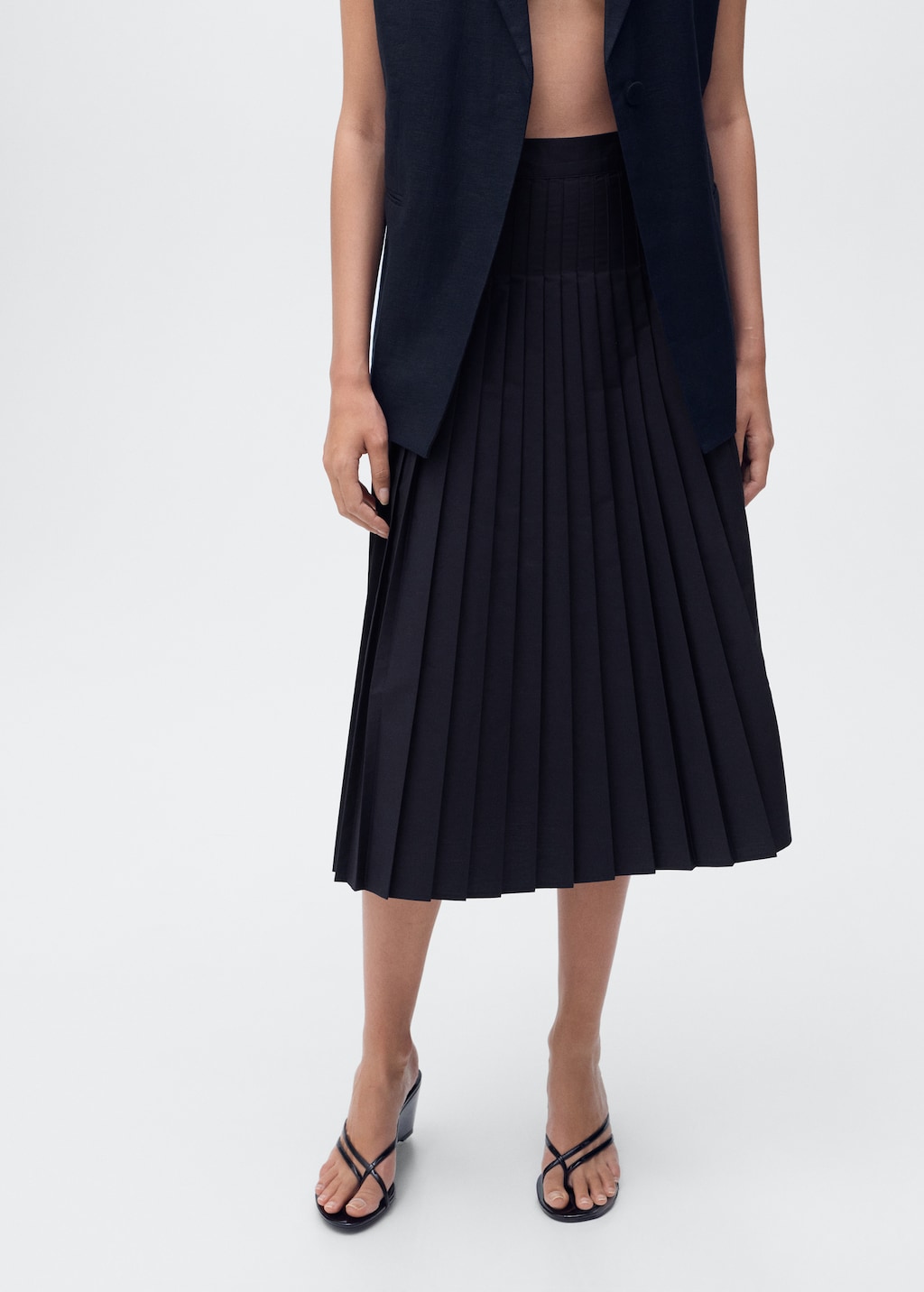 Mango Pleated midi skirt