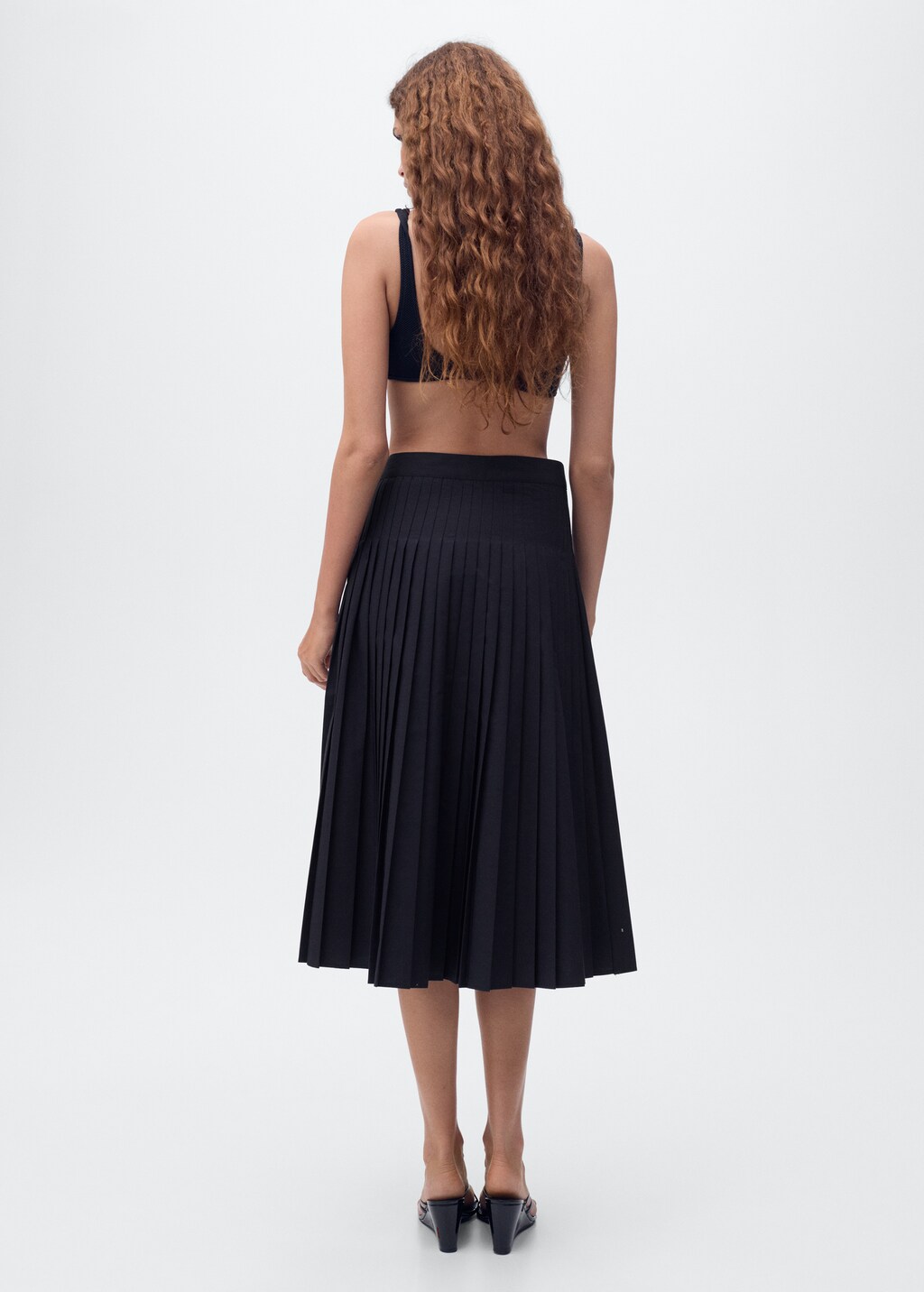 Mango Pleated midi skirt