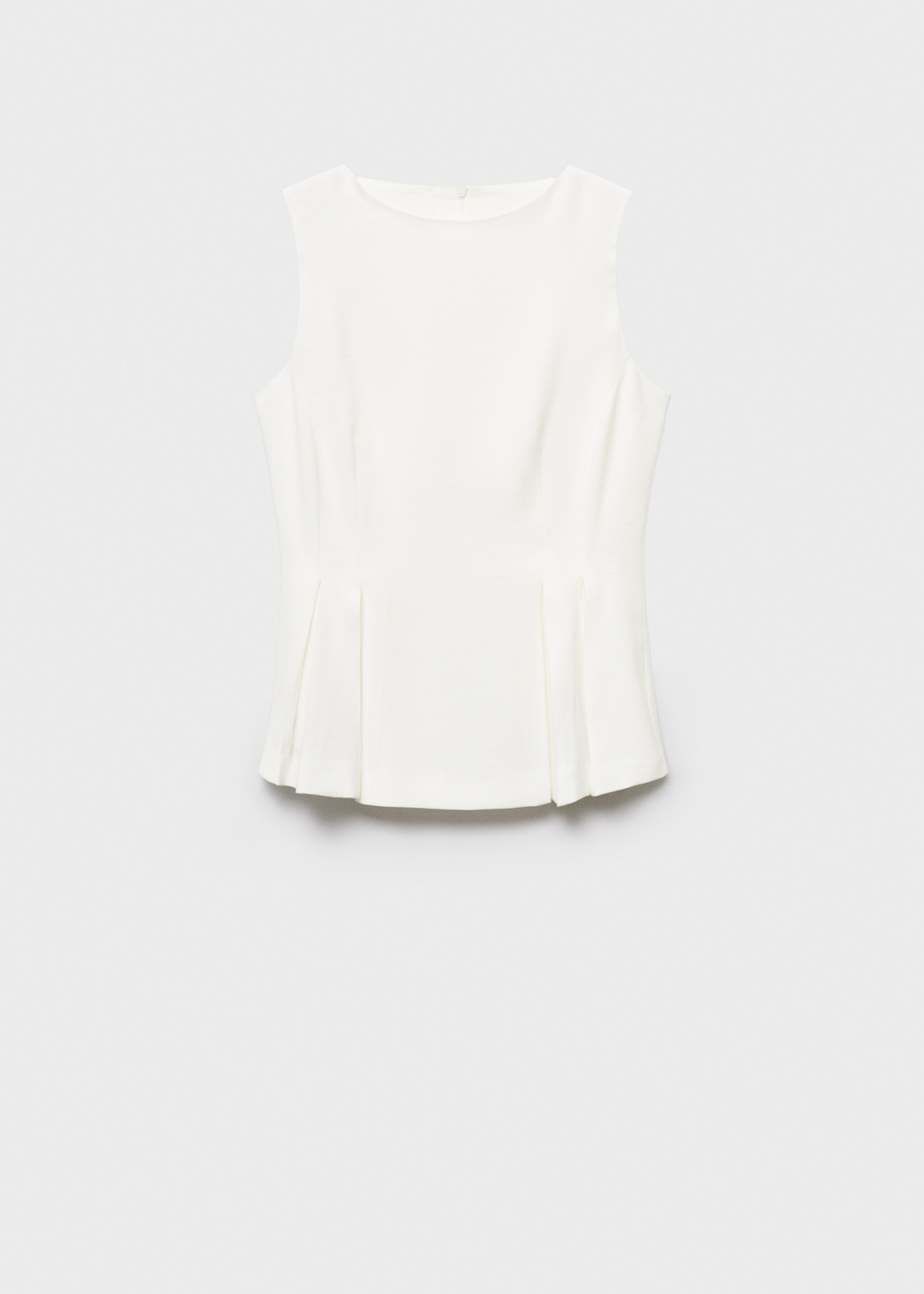 Peplum top with pleat detail - Article without model, White. Ref: 17064090-00.