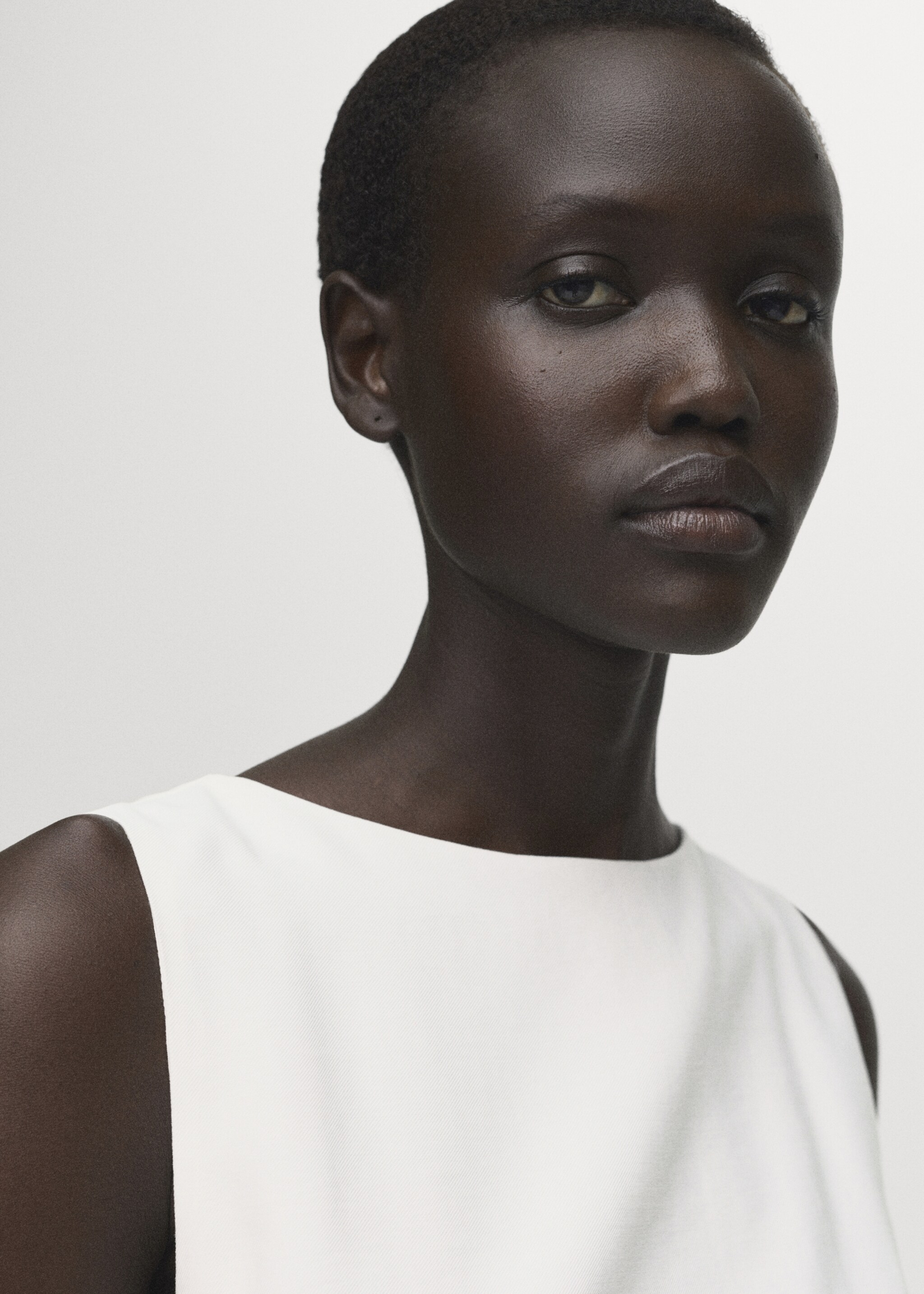 Peplum top with pleat detail - Details of the article 1, White. Ref: 17064090-00.