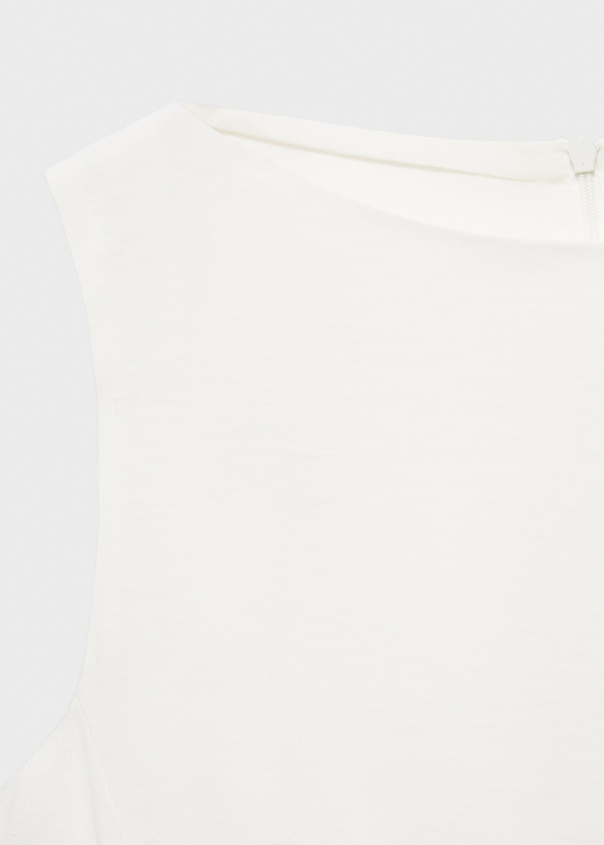 Peplum top with pleat detail - Details of the article 8, White. Ref: 17064090-00.